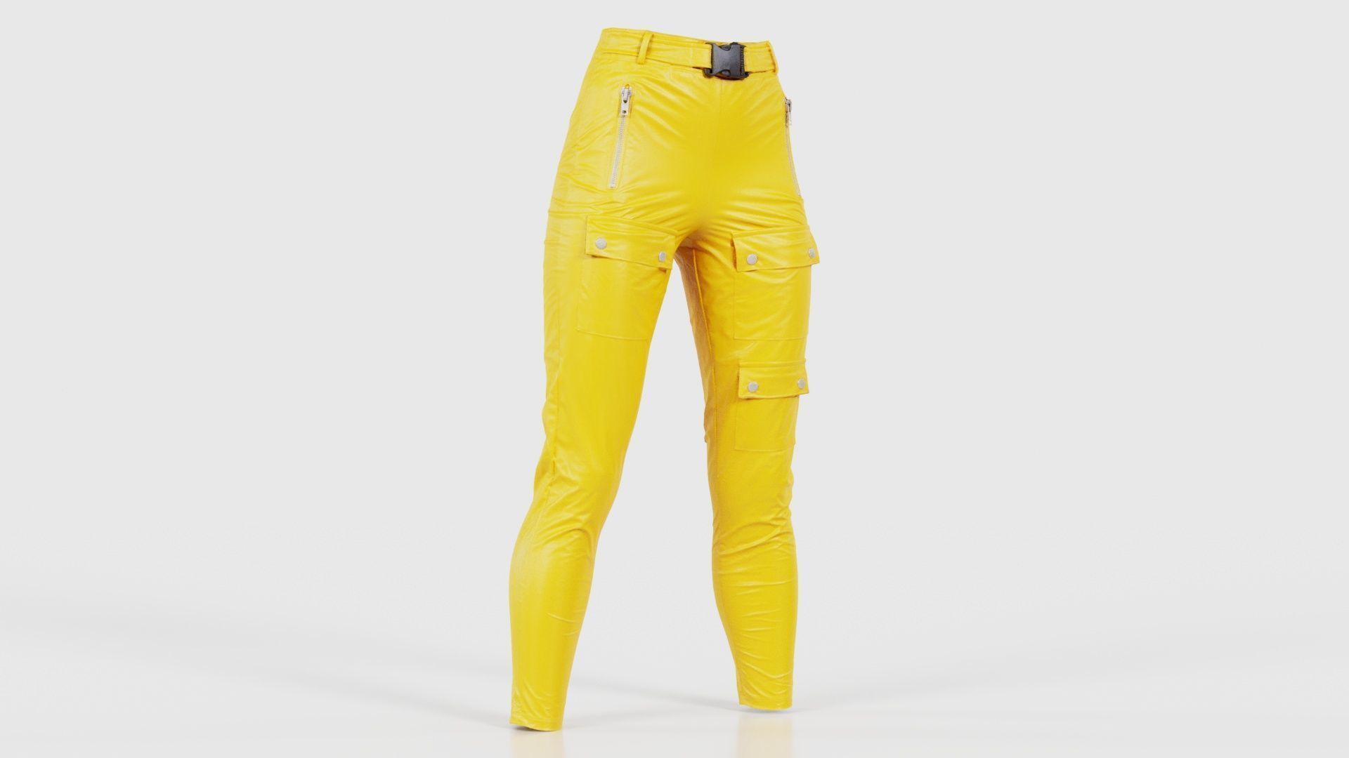Bags and Zippers Vinyl Trousers Low-poly 3D model_16