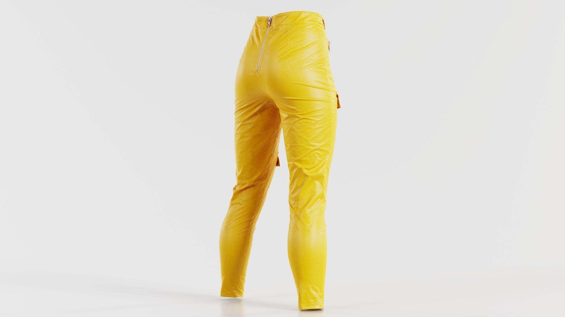 Bags and Zippers Vinyl Trousers Low-poly 3D model_4