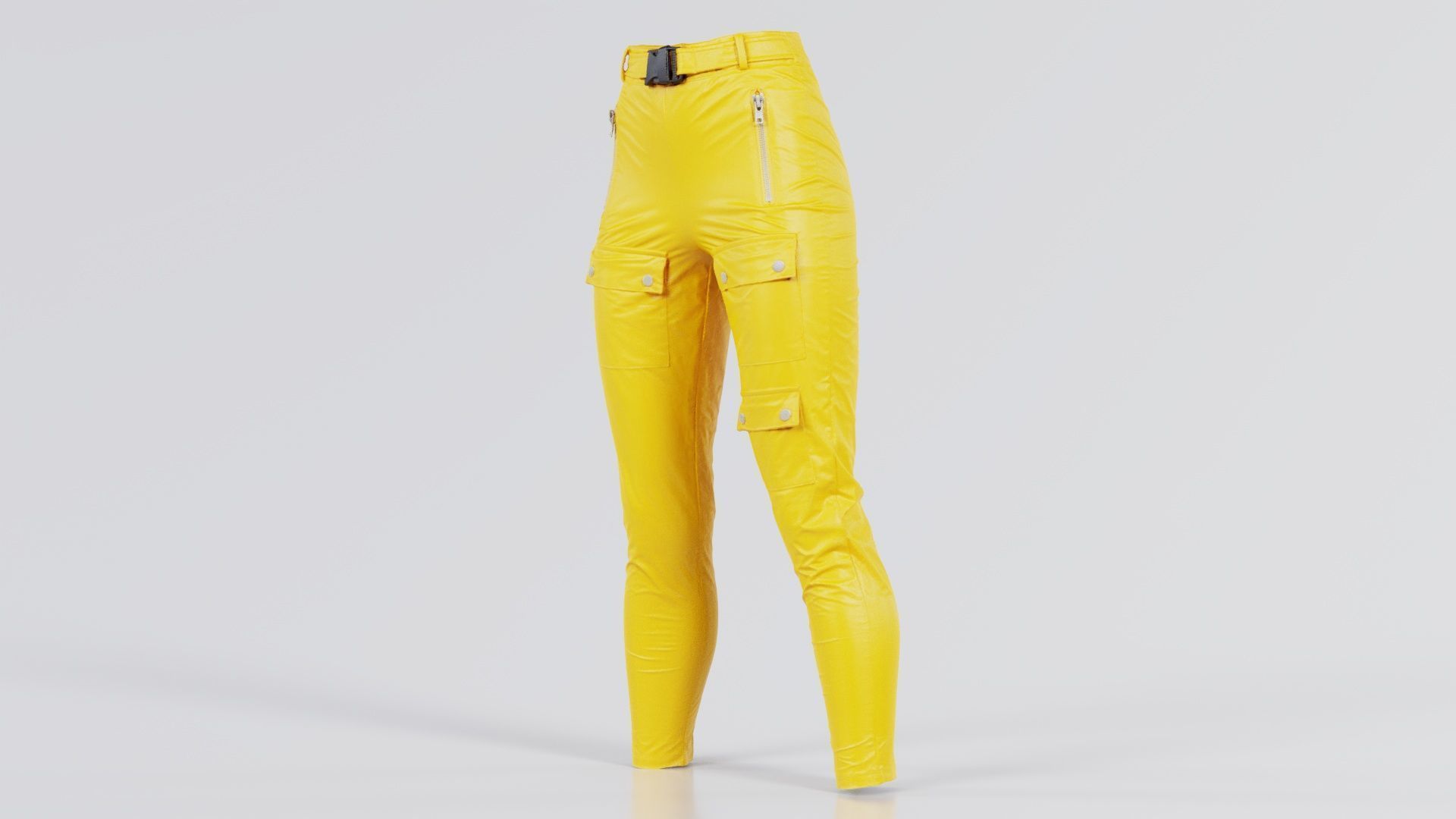 Bags and Zippers Vinyl Trousers Low-poly 3D model_2