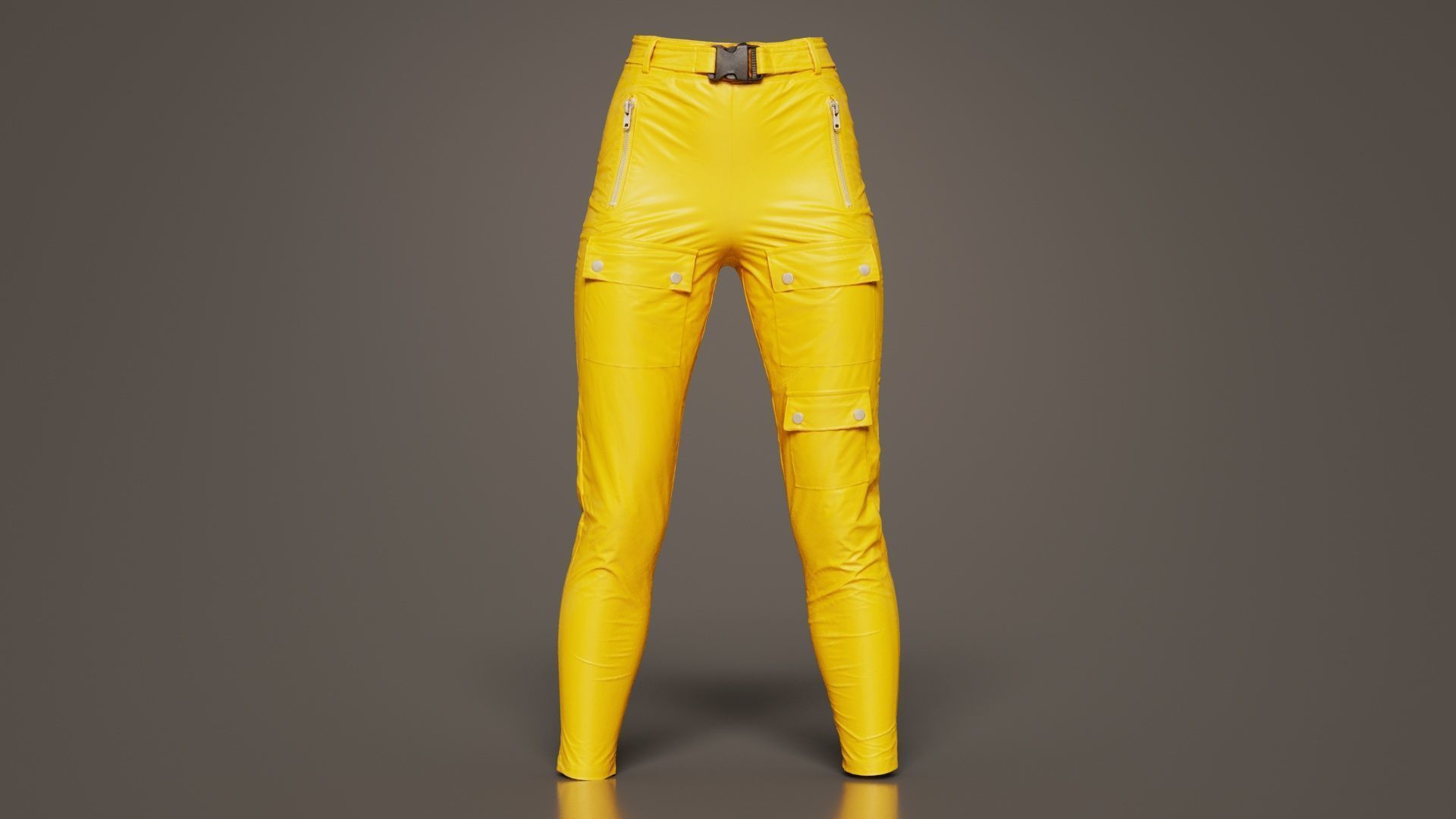 Bags and Zippers Vinyl Trousers Low-poly 3D model_3