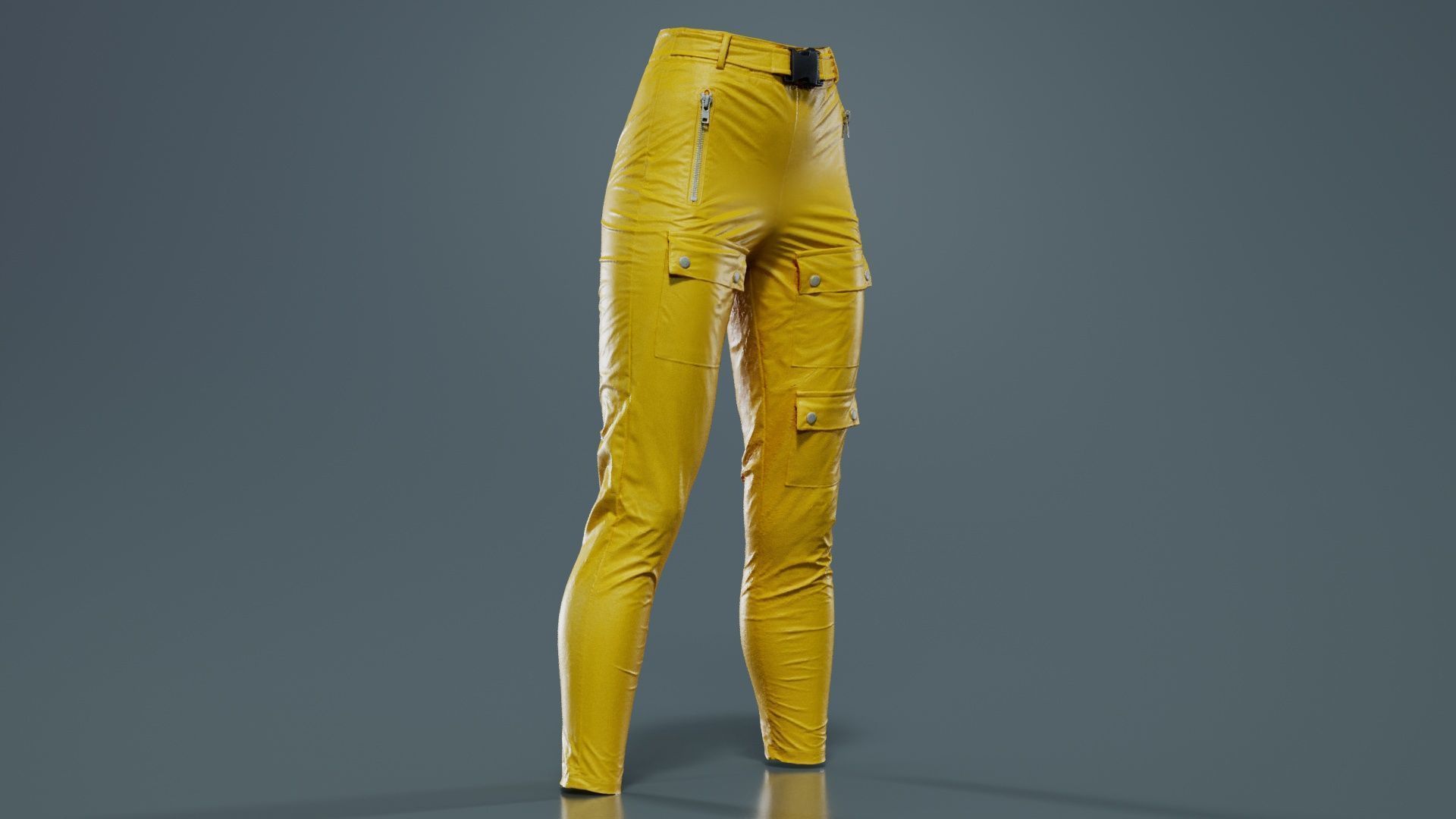 Bags and Zippers Vinyl Trousers Low-poly 3D model_6