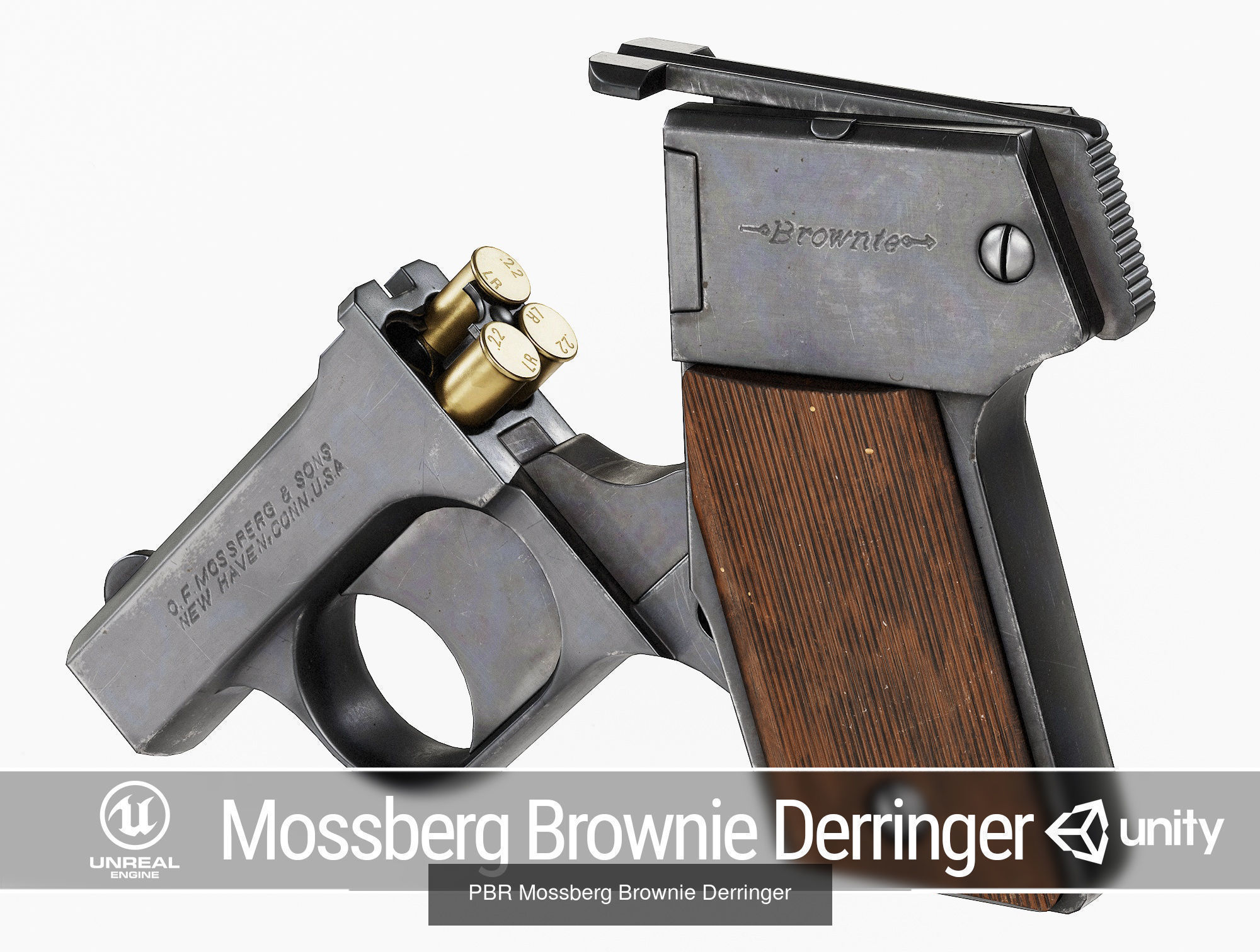 Derringer Pistol Pack 3D Model Collection_4