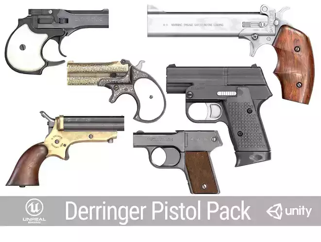 Derringer Pistol Pack 3D Model Collection
