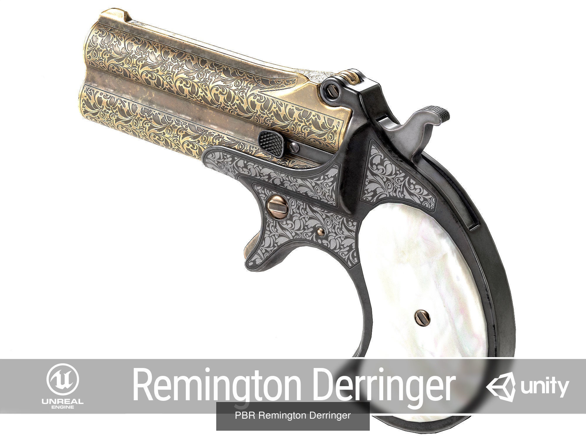 Derringer Pistol Pack 3D Model Collection_2