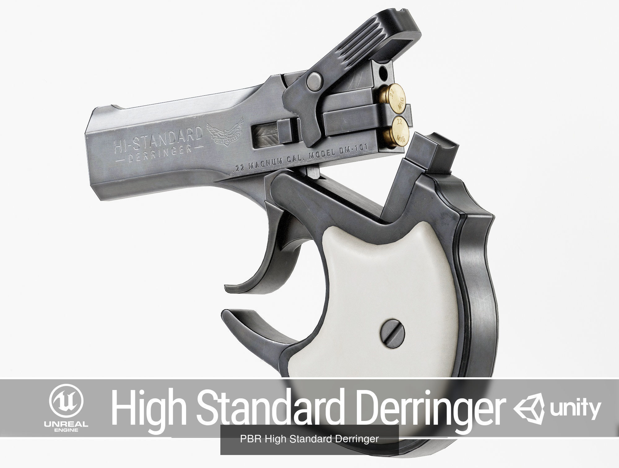 Derringer Pistol Pack 3D Model Collection_3