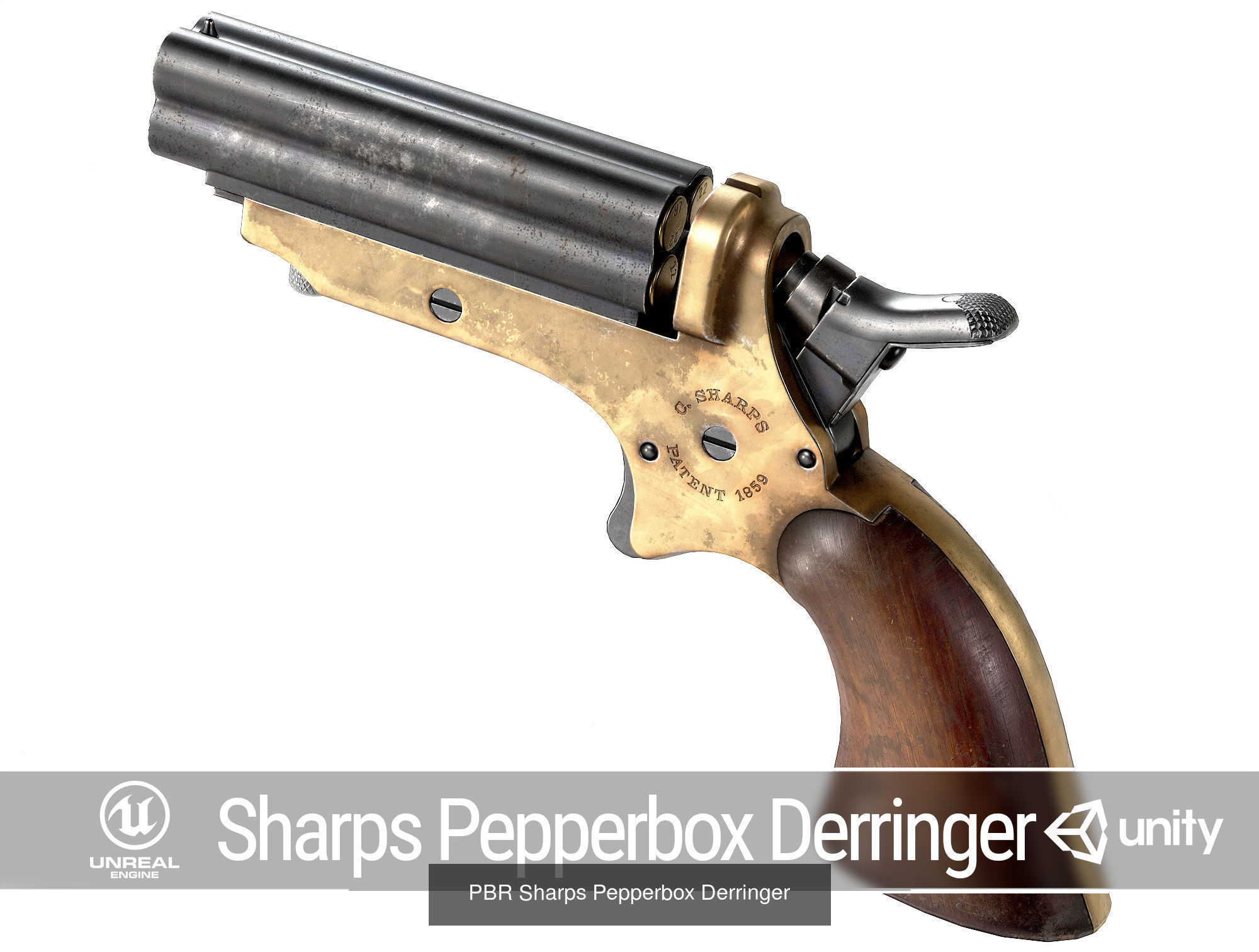 Derringer Pistol Pack 3D Model Collection_5