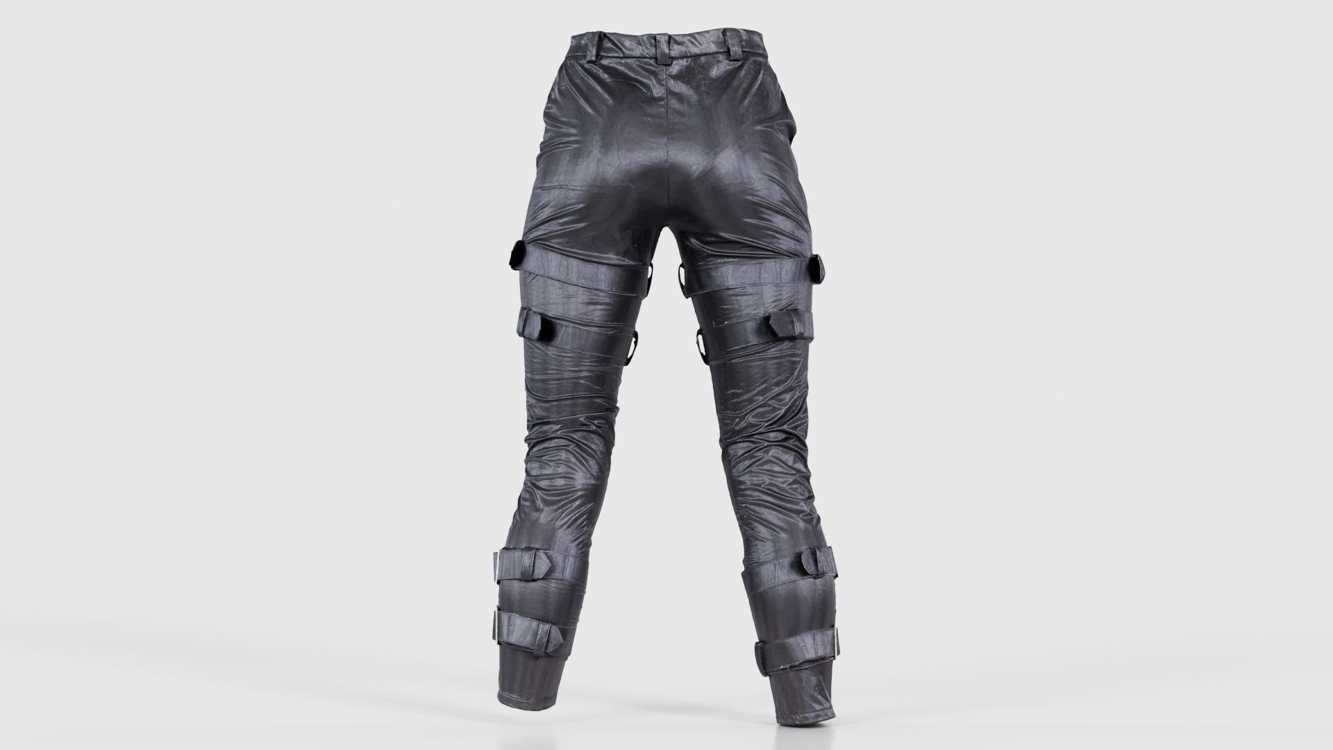 Belted Vinyl Pants Low-poly 3D model_21
