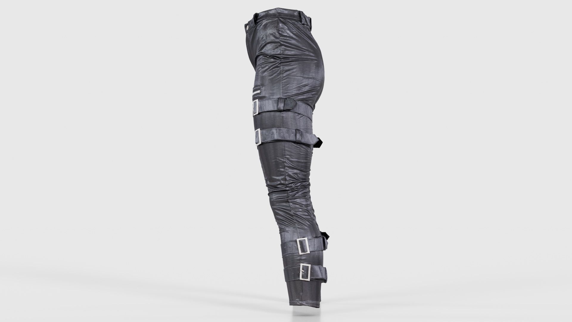 Belted Vinyl Pants Low-poly 3D model_24