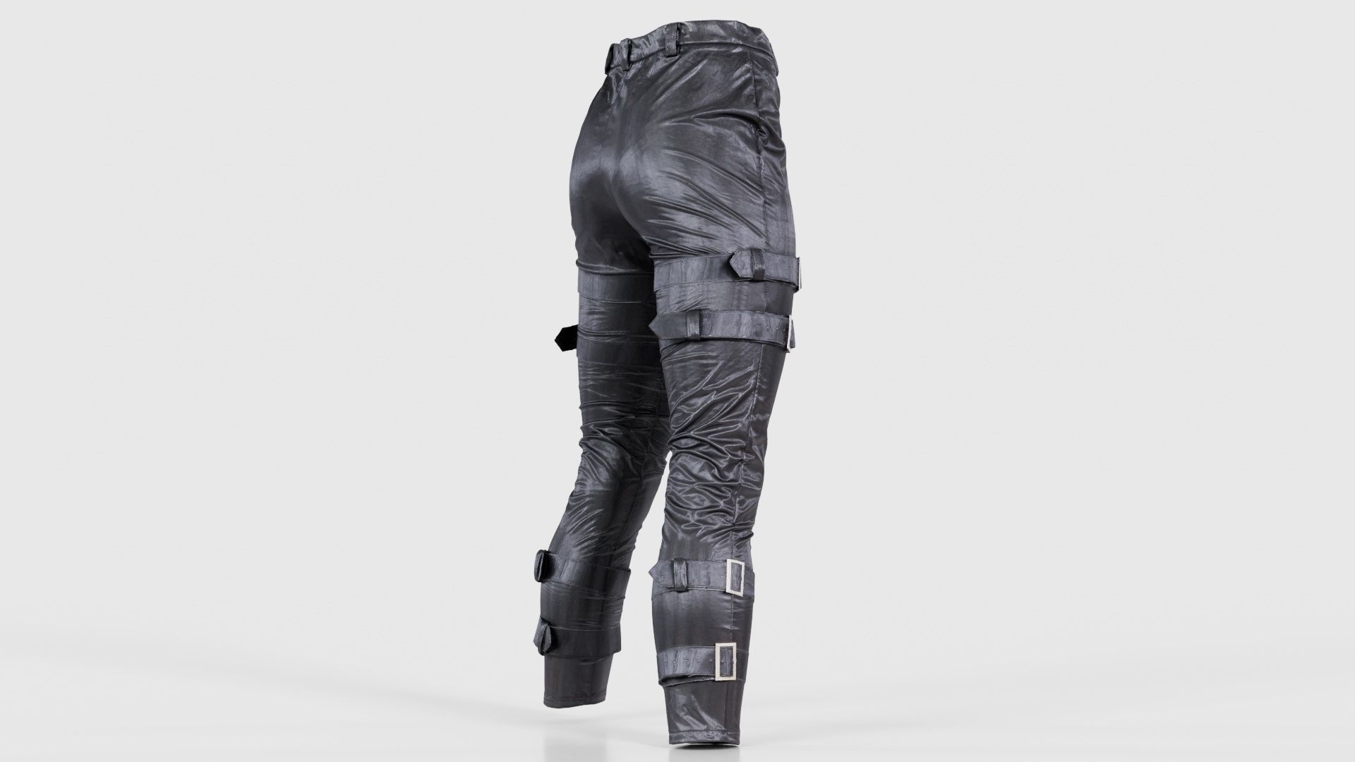 Belted Vinyl Pants Low-poly 3D model_19