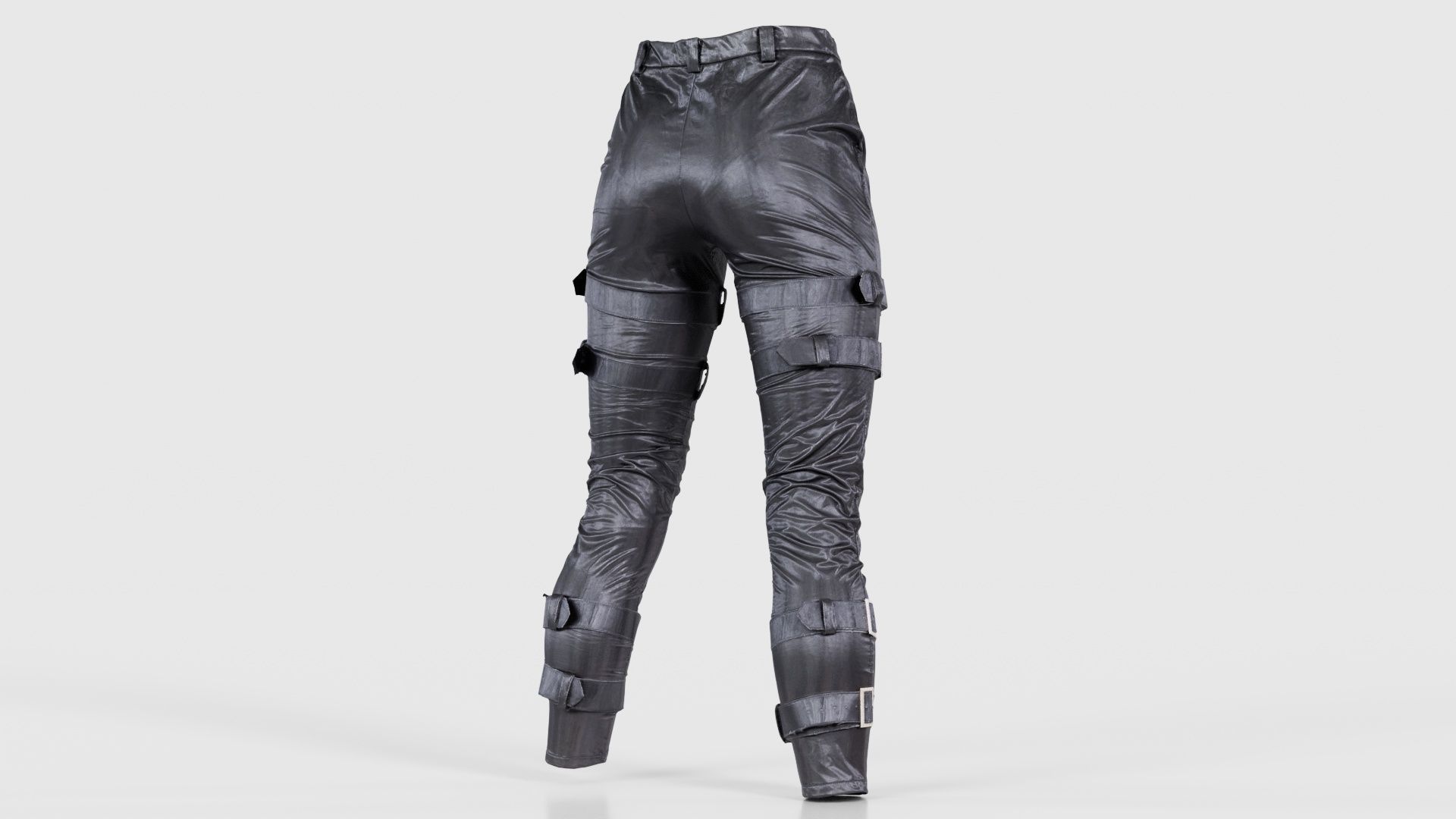 Belted Vinyl Pants Low-poly 3D model_20