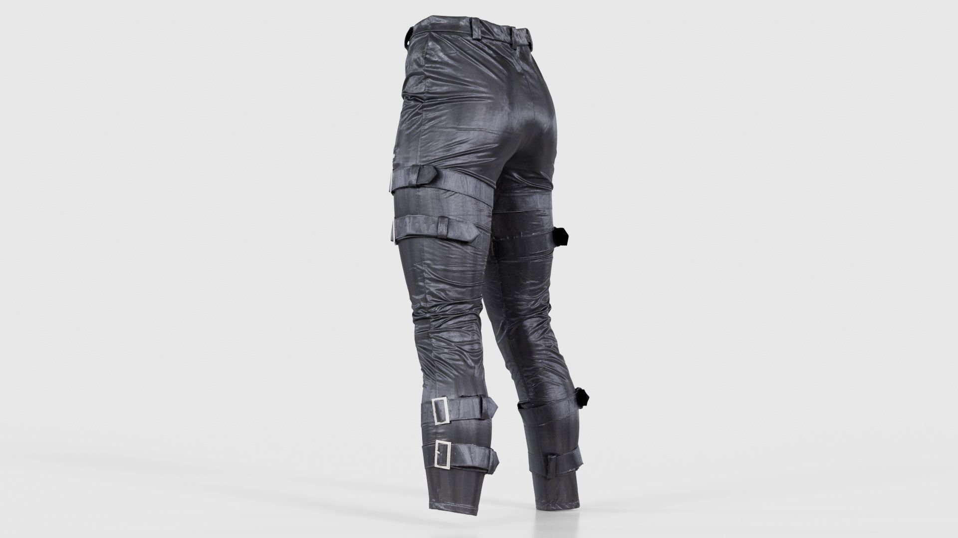 Belted Vinyl Pants Low-poly 3D model_23