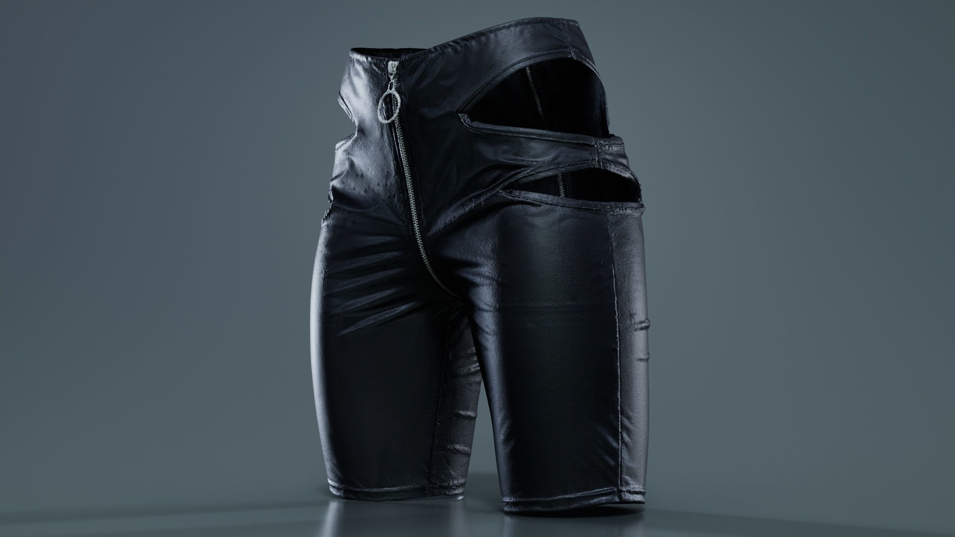 Biker Pants Low-poly 3D model_5