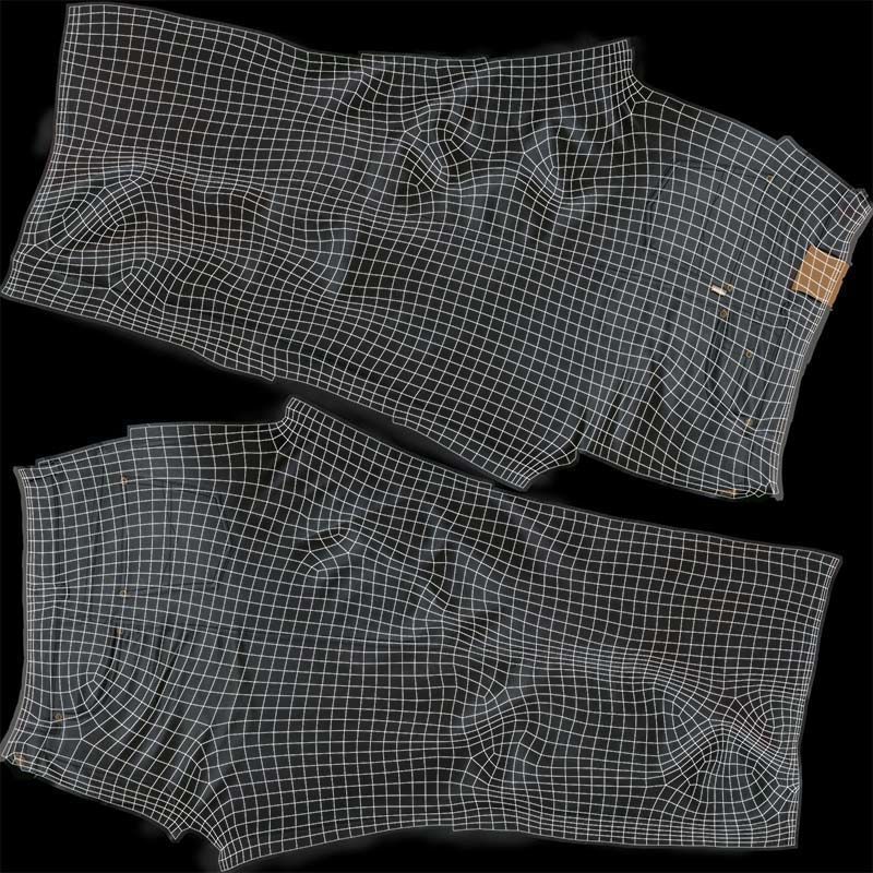 Black Leather Pants Low-poly 3D model_14