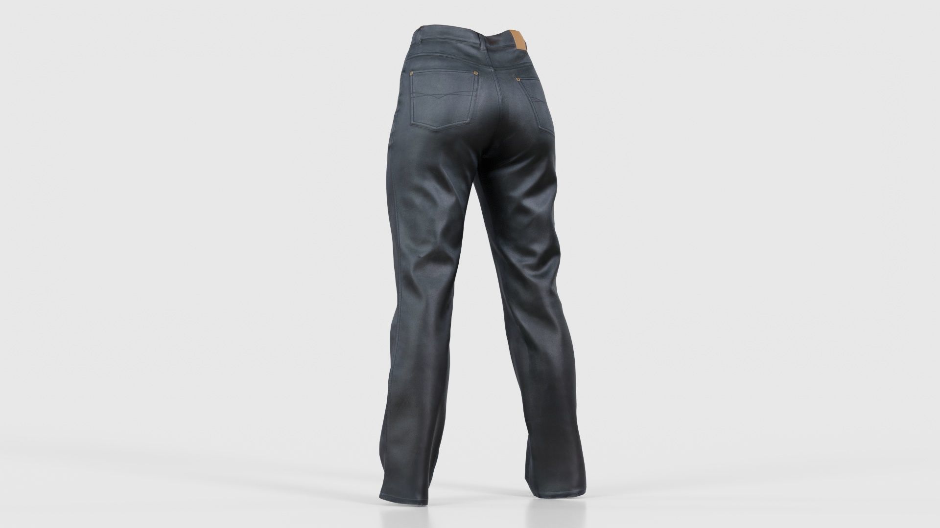 Black Leather Pants Low-poly 3D model_22