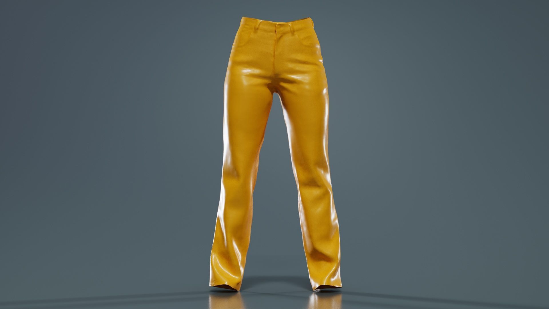 Black Leather Pants Low-poly 3D model_12