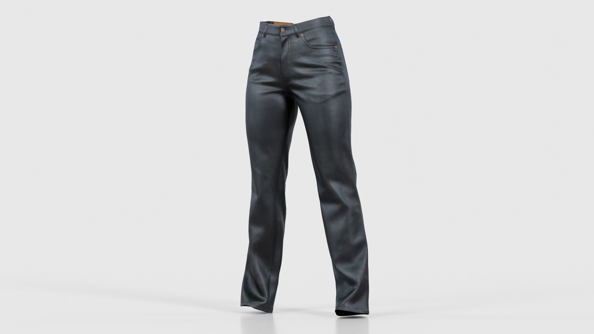 Black Leather Pants Low-poly 3D model_26