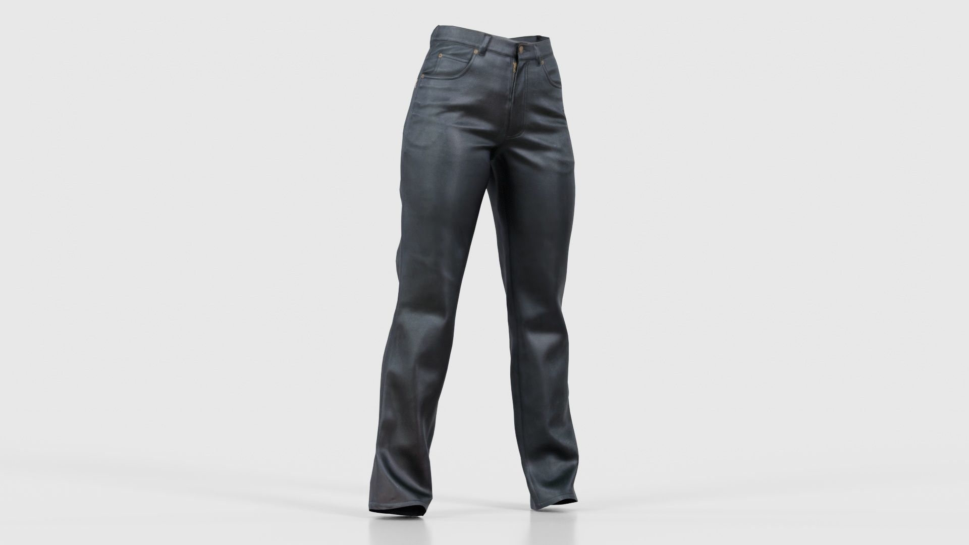 Black Leather Pants Low-poly 3D model_16