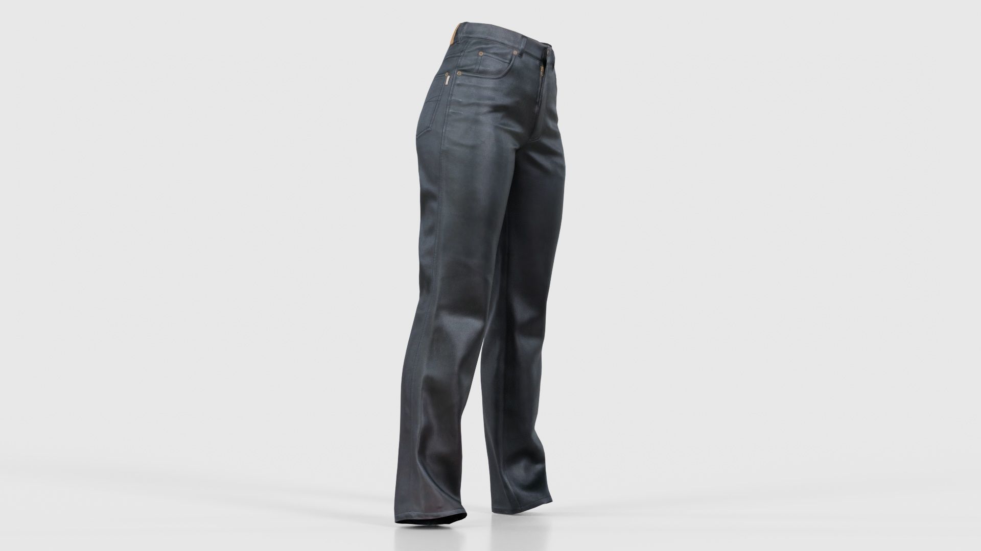 Black Leather Pants Low-poly 3D model_17