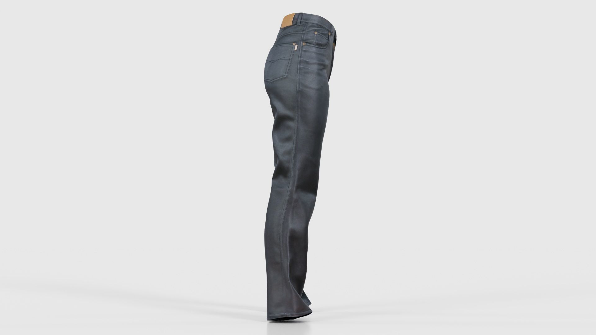 Black Leather Pants Low-poly 3D model_18