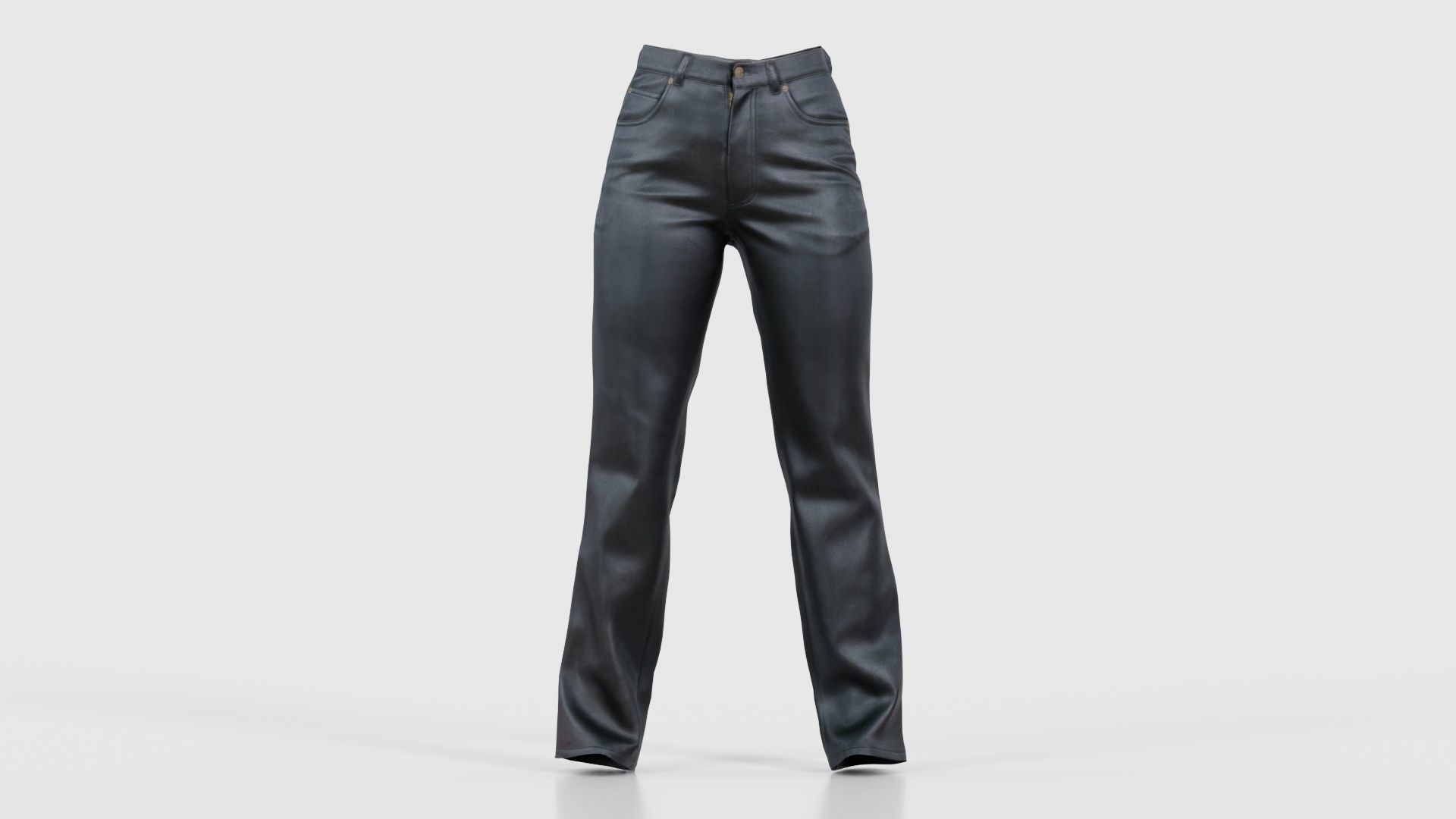 Black Leather Pants Low-poly 3D model_15
