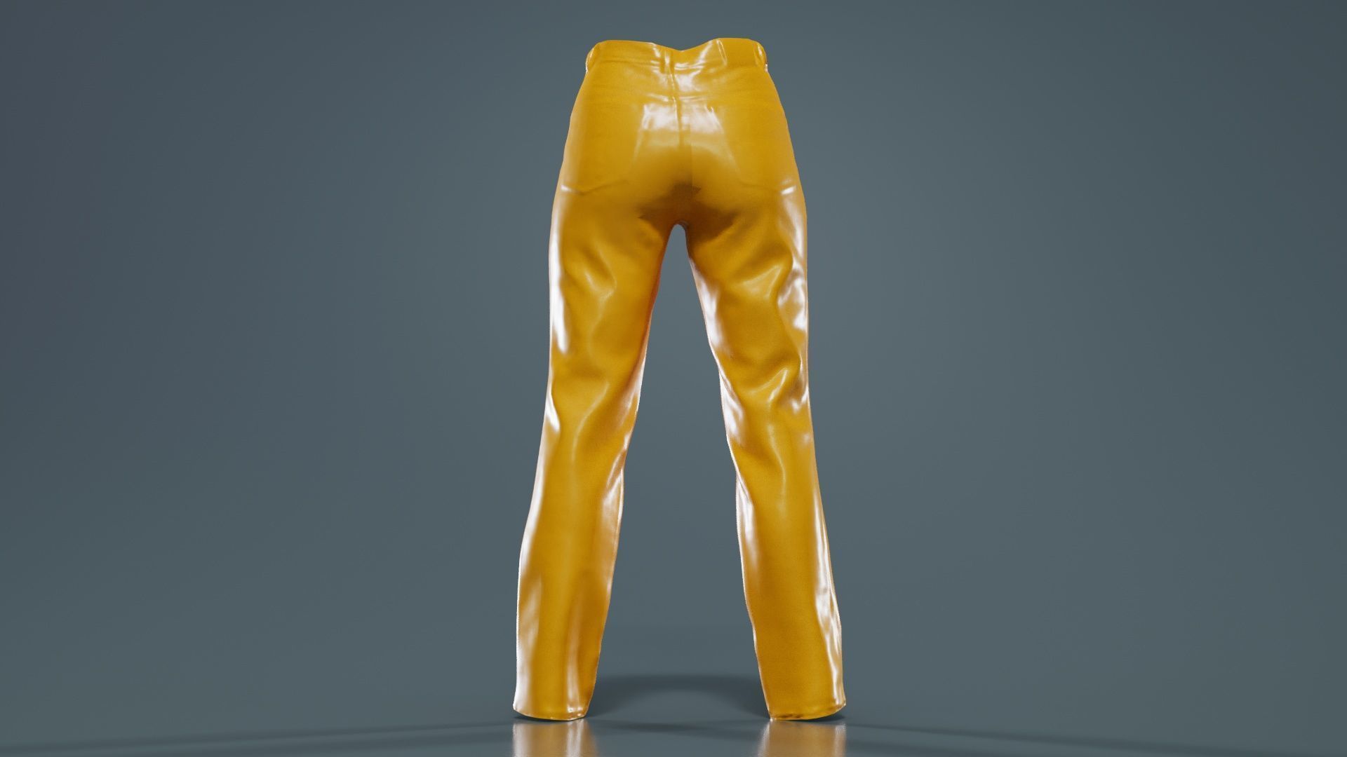 Black Leather Pants Low-poly 3D model_13