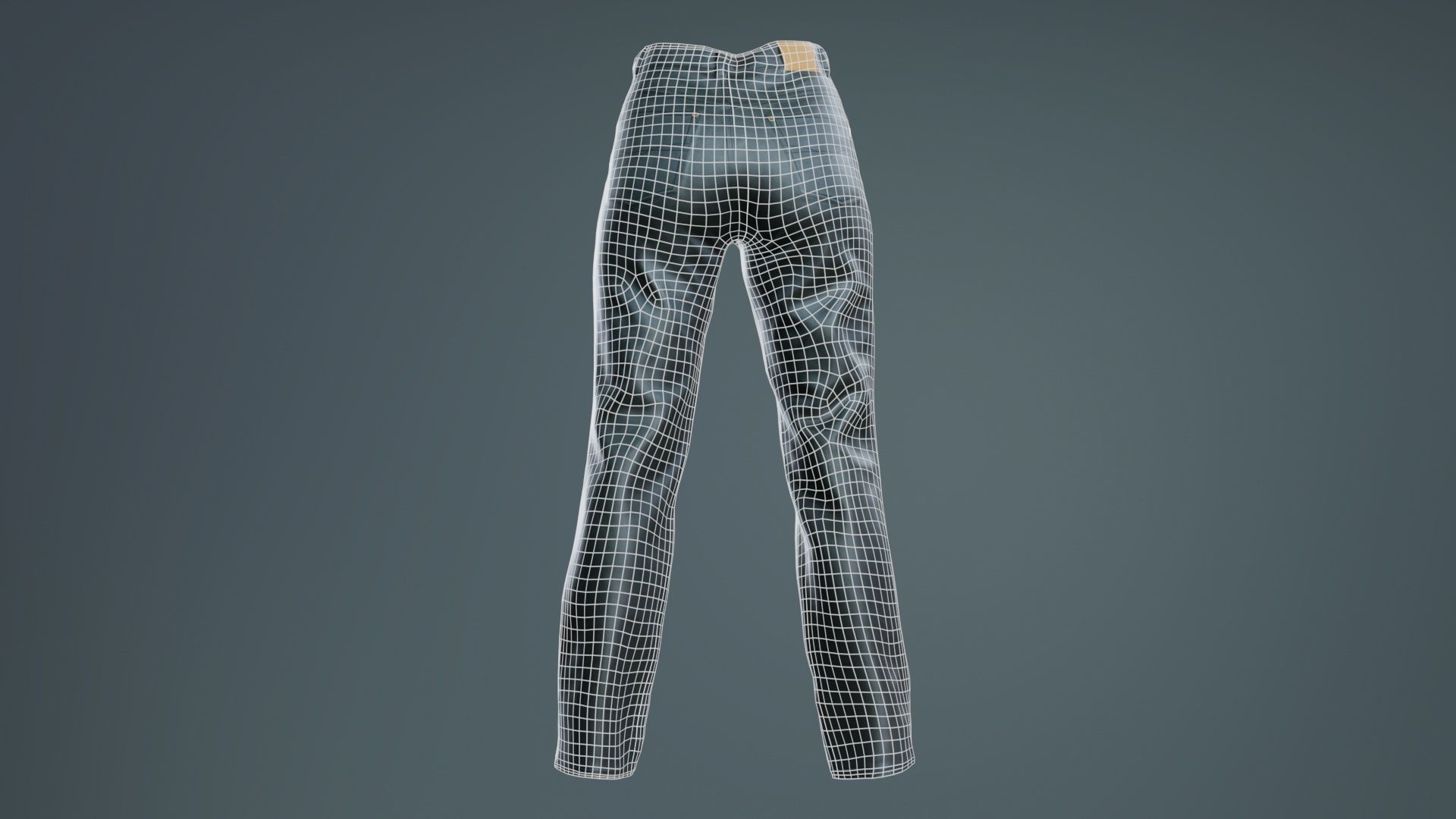 Black Leather Pants Low-poly 3D model_10