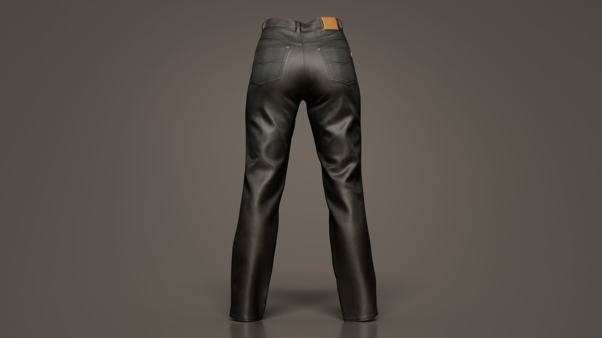 Black Leather Pants Low-poly 3D model_1