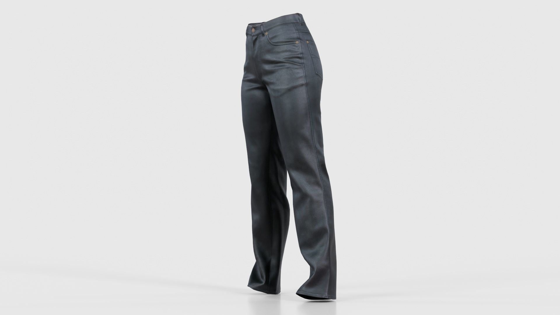 Black Leather Pants Low-poly 3D model_25