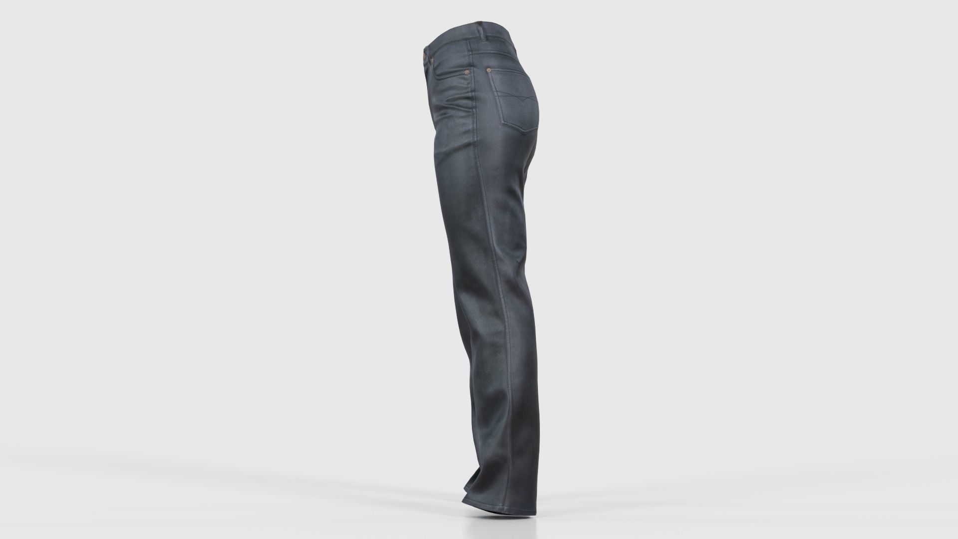 Black Leather Pants Low-poly 3D model_24