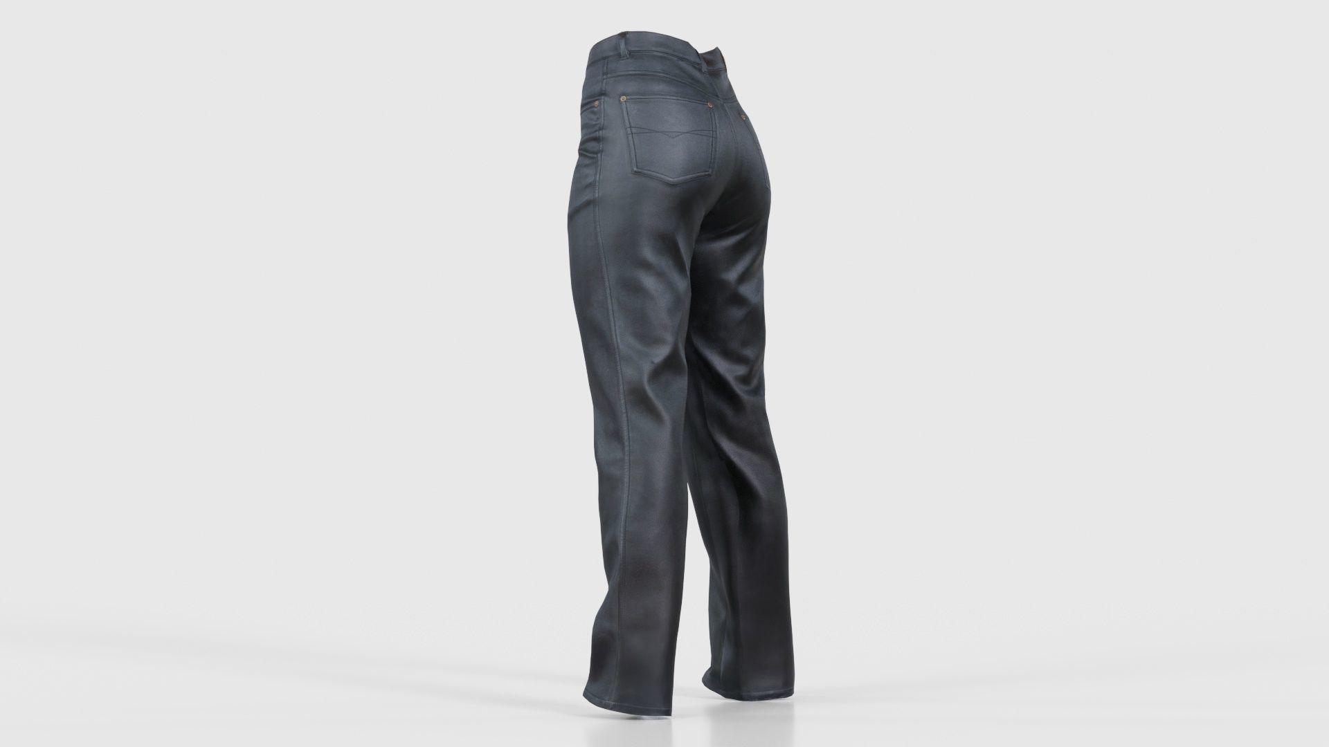 Black Leather Pants Low-poly 3D model_23