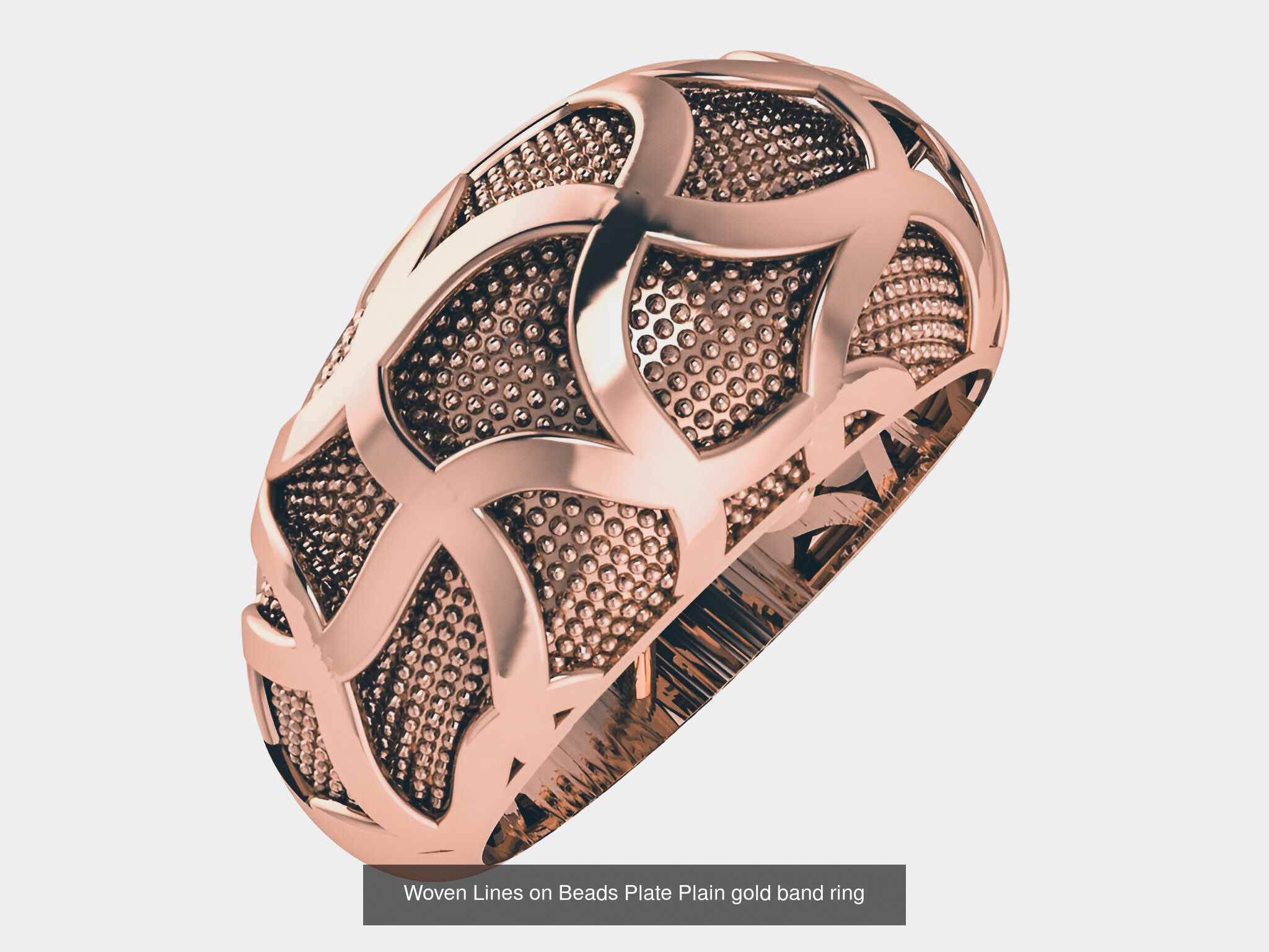25 Woven Wire Mesh Plain gold ring  3D Model Collection_24