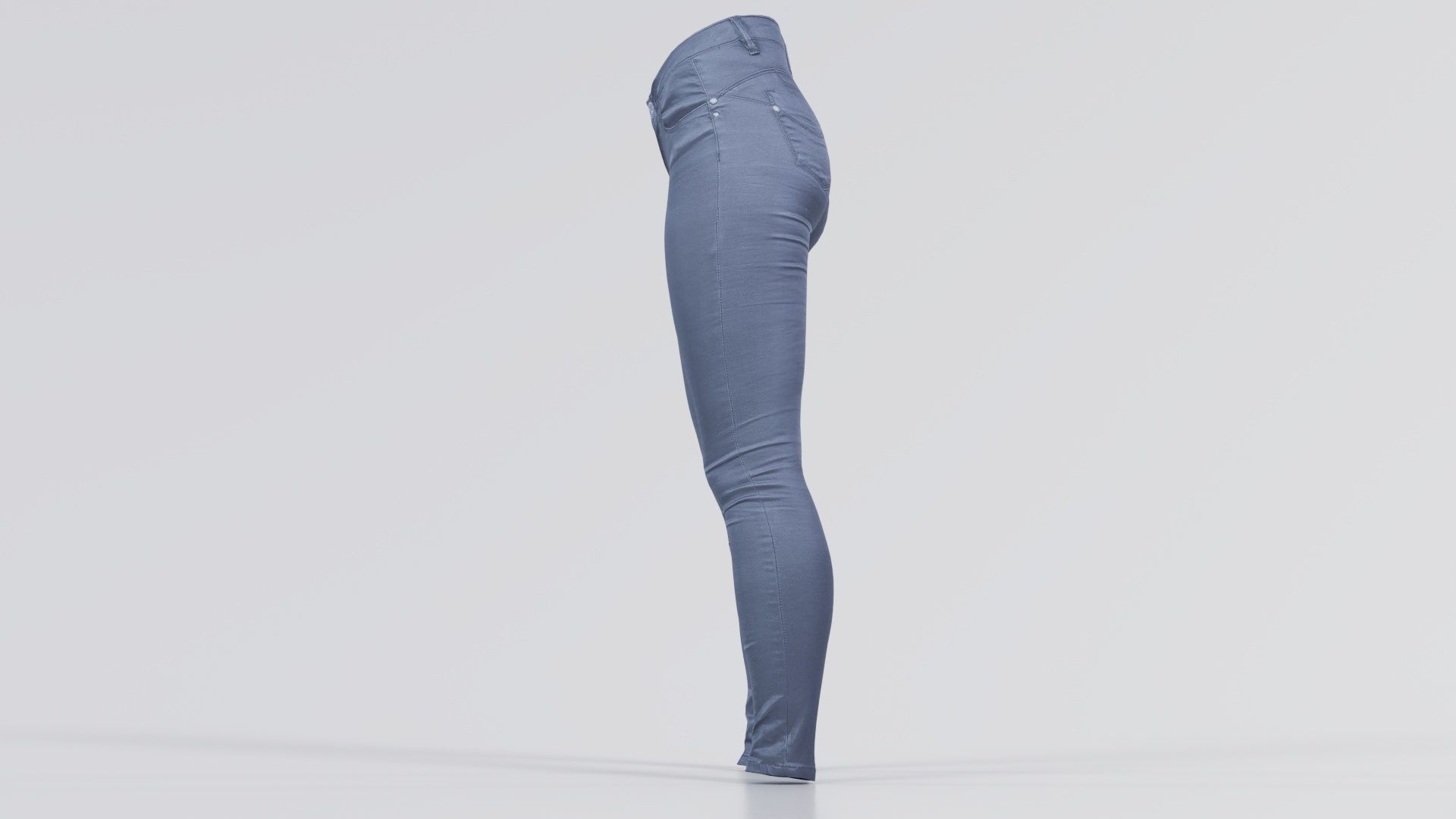 Black Leather Trousers Low-poly 3D model_5