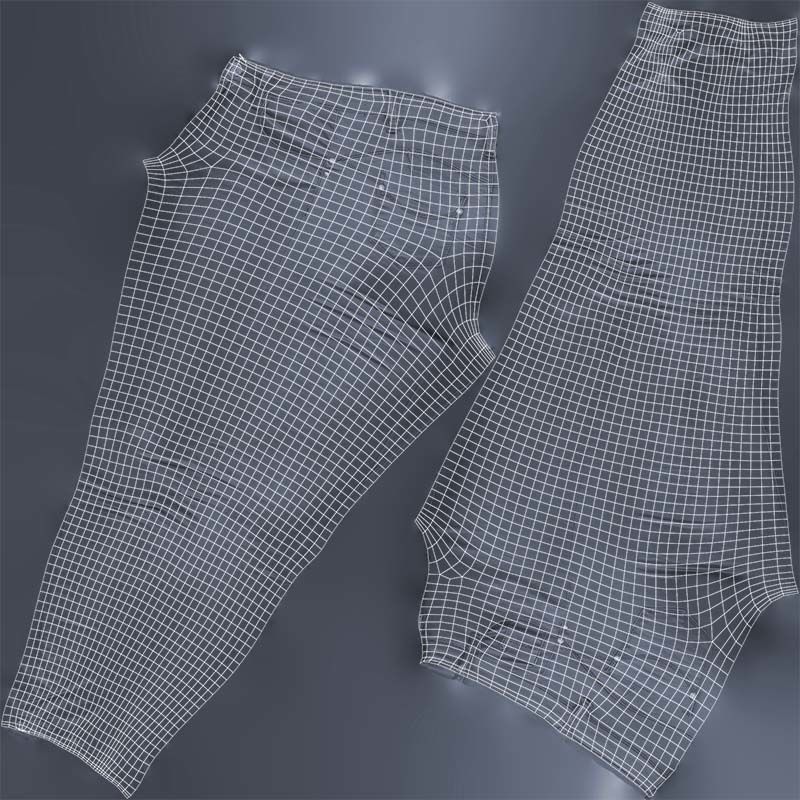Black Leather Trousers Low-poly 3D model_14