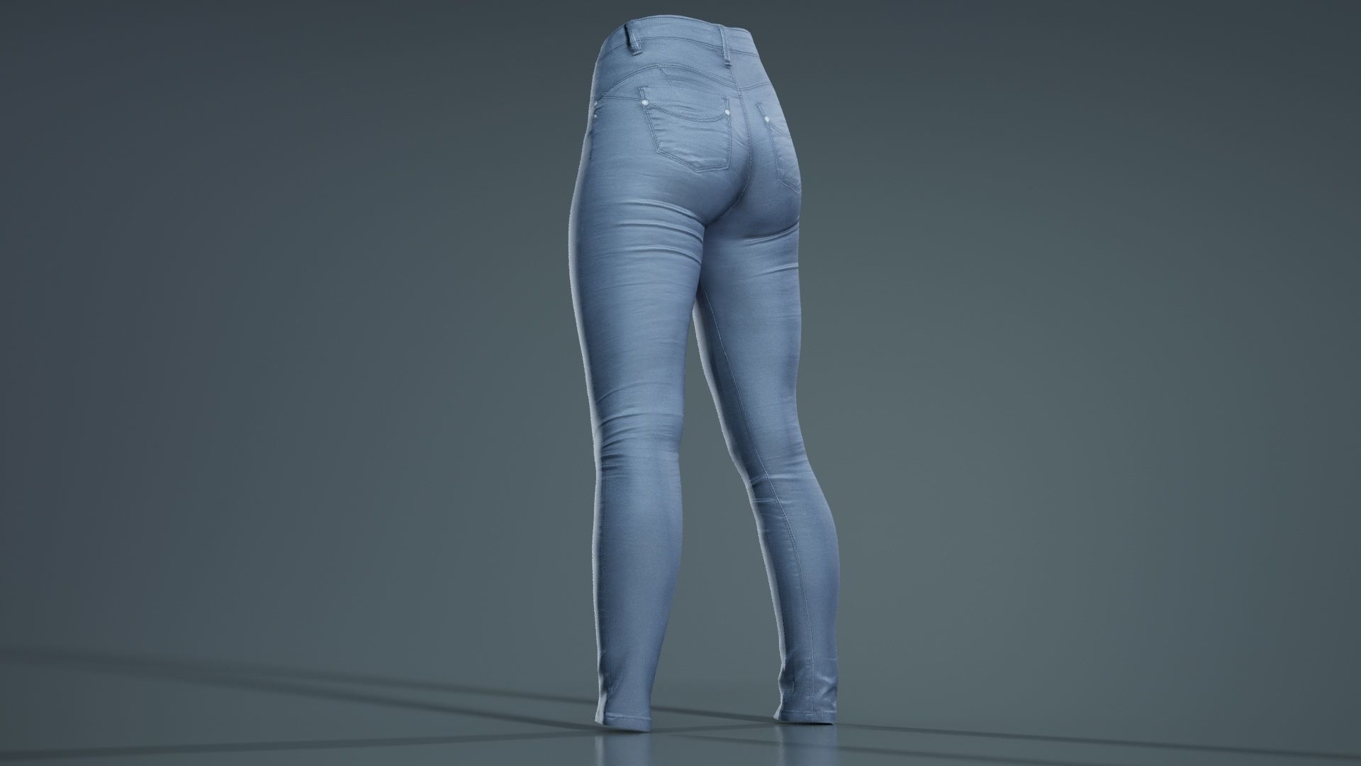 Black Leather Trousers Low-poly 3D model_1