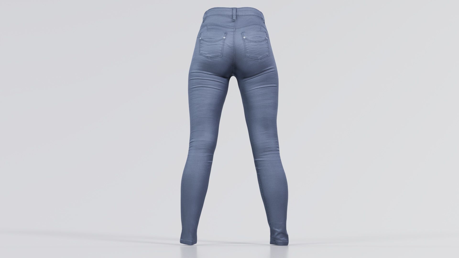 Black Leather Trousers Low-poly 3D model_8