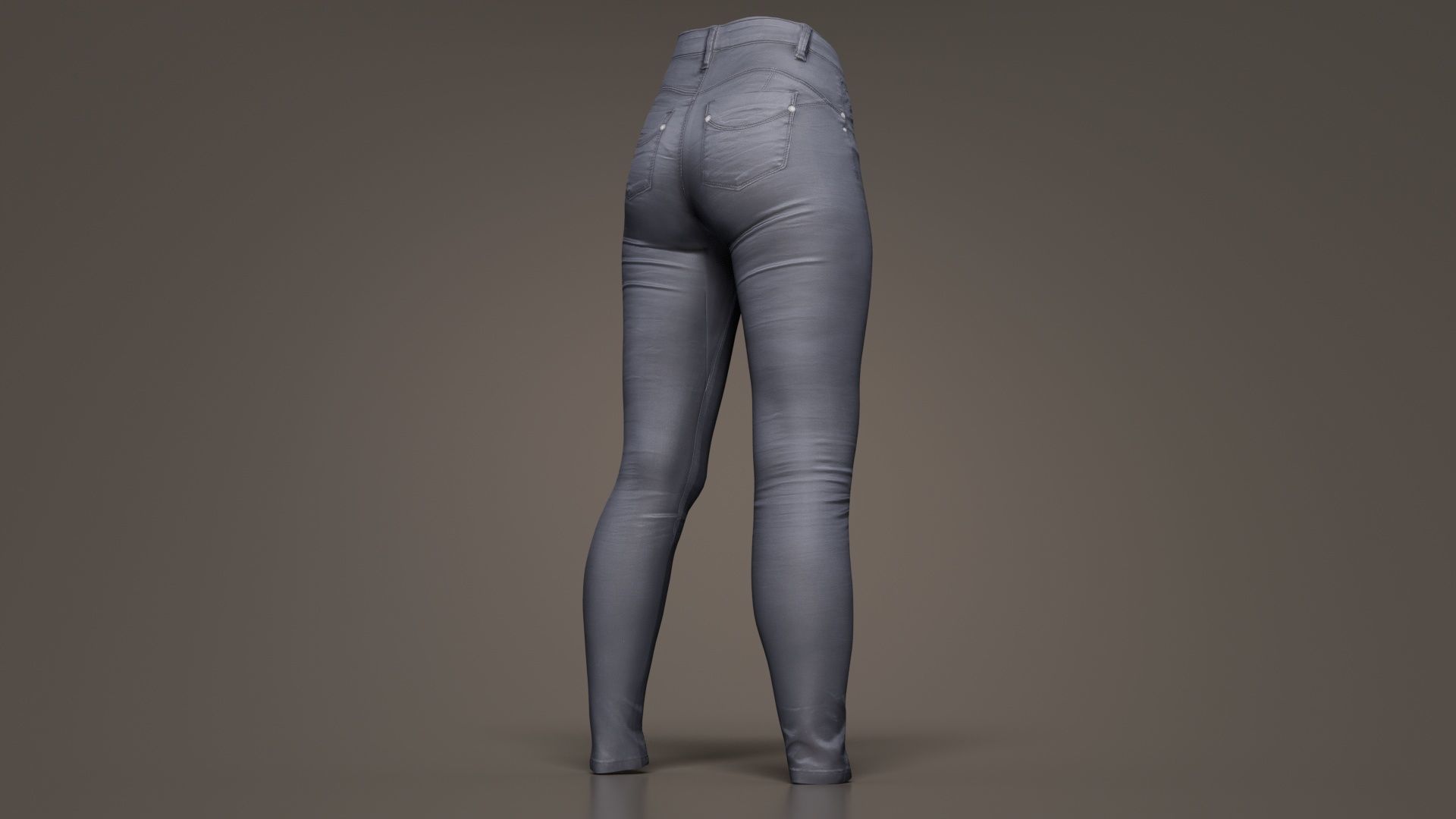 Black Leather Trousers Low-poly 3D model_3