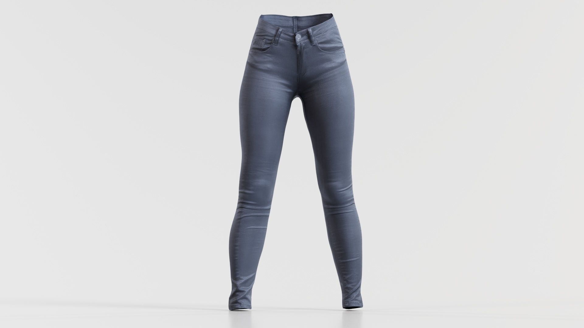 Black Leather Trousers Low-poly 3D model_2