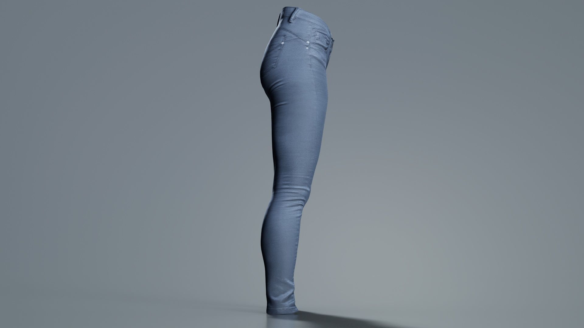 Black Leather Trousers Low-poly 3D model_6