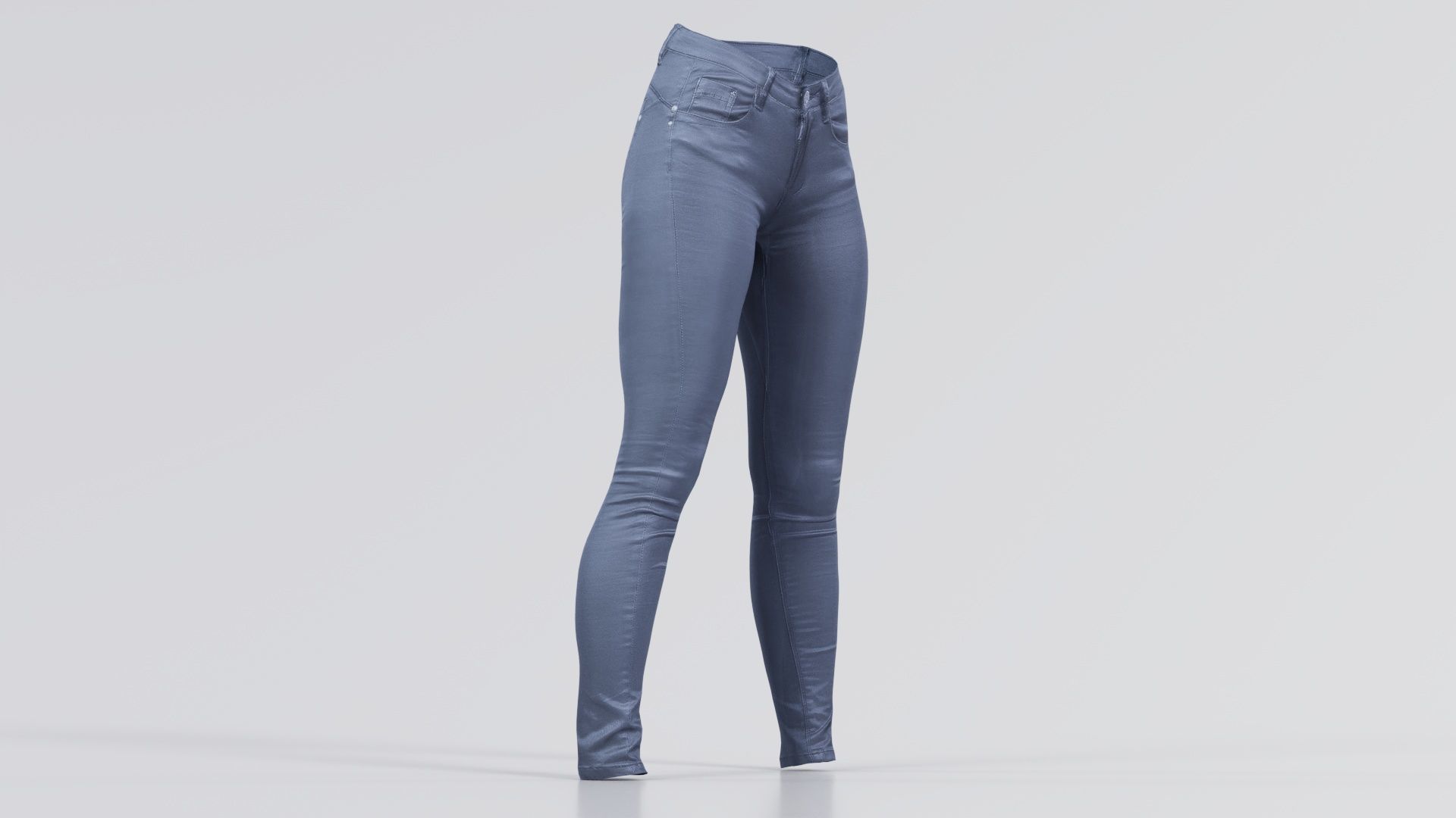 Black Leather Trousers Low-poly 3D model_4