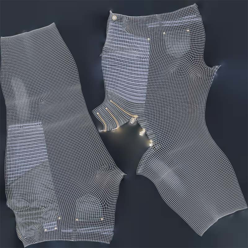 Black Pants Low-poly 3D model_14