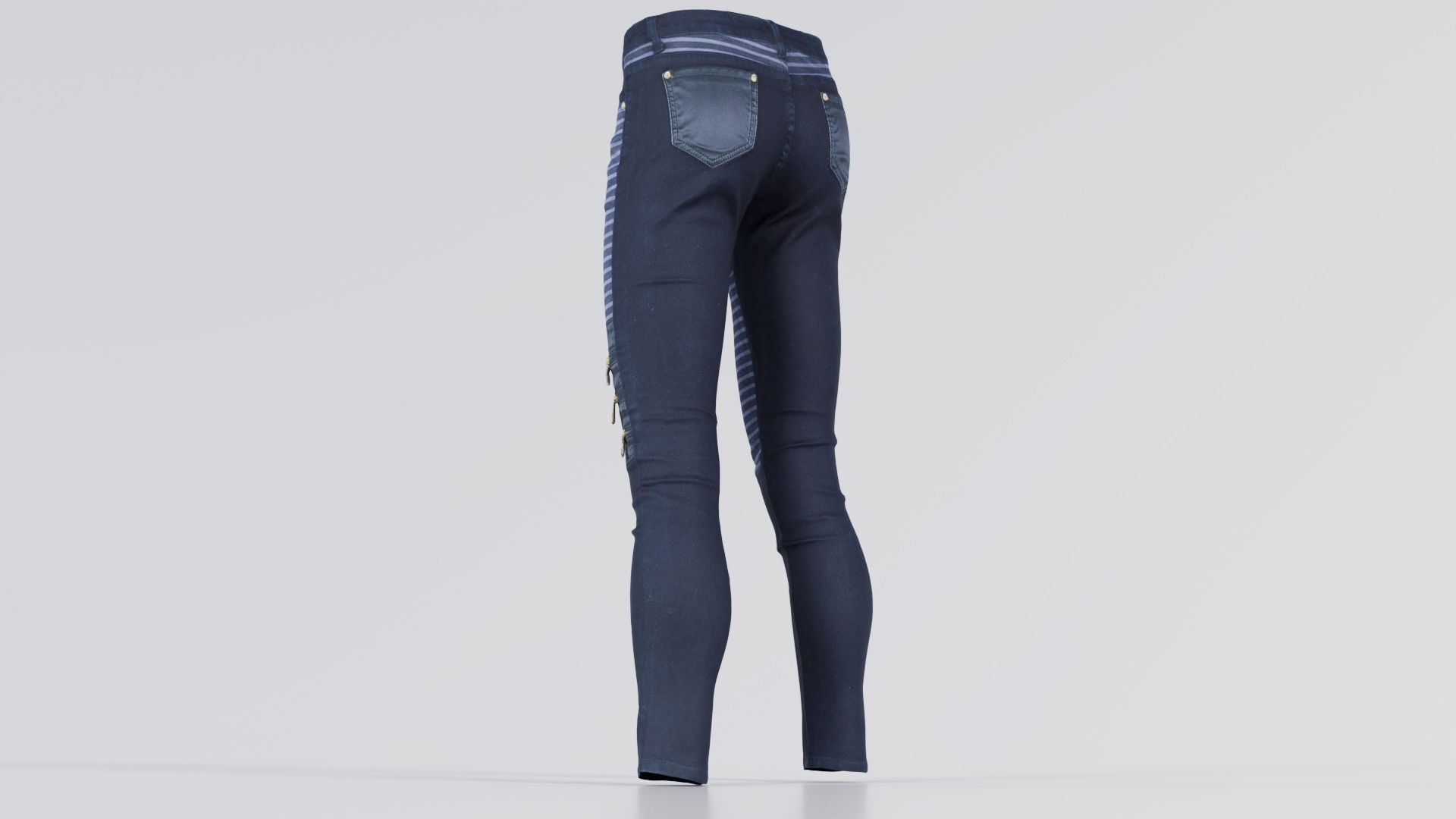 Black Pants Low-poly 3D model_7