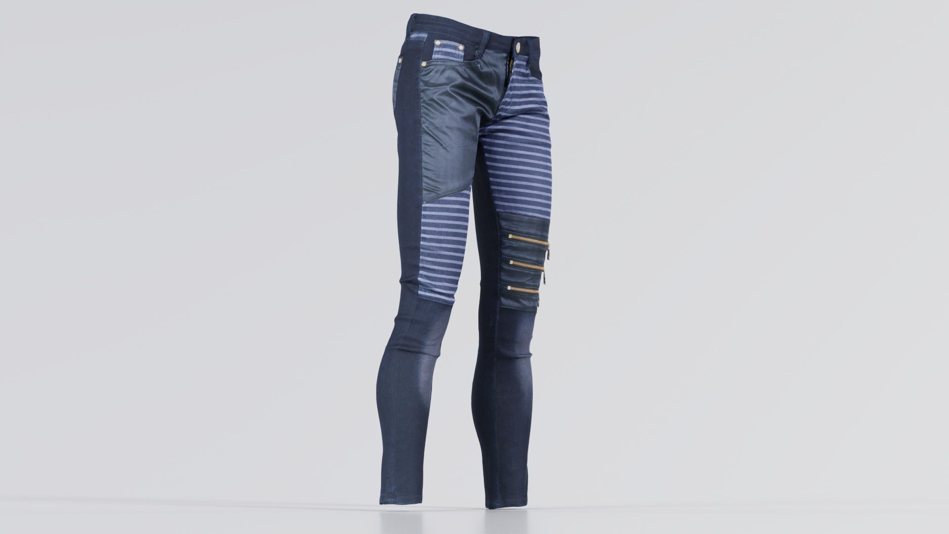 Black Pants Low-poly 3D model_8