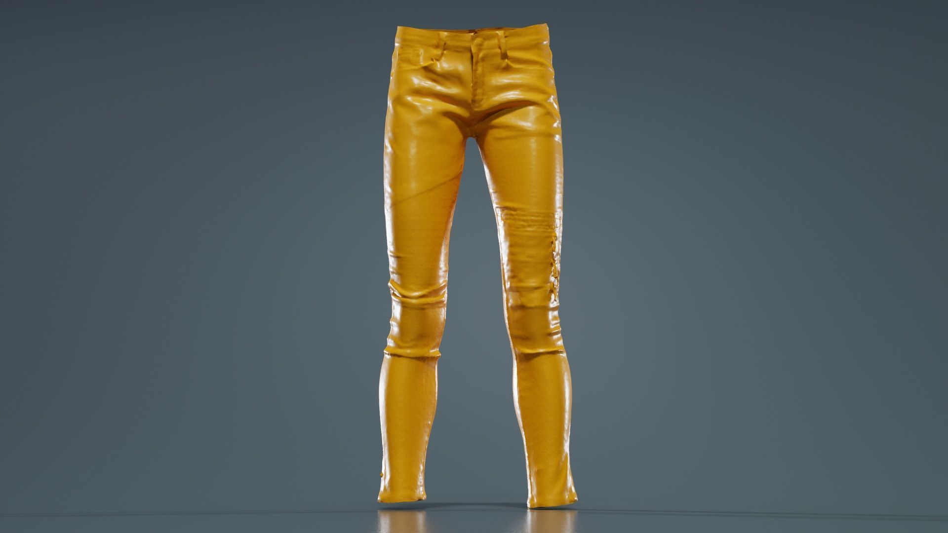 Black Pants Low-poly 3D model_12