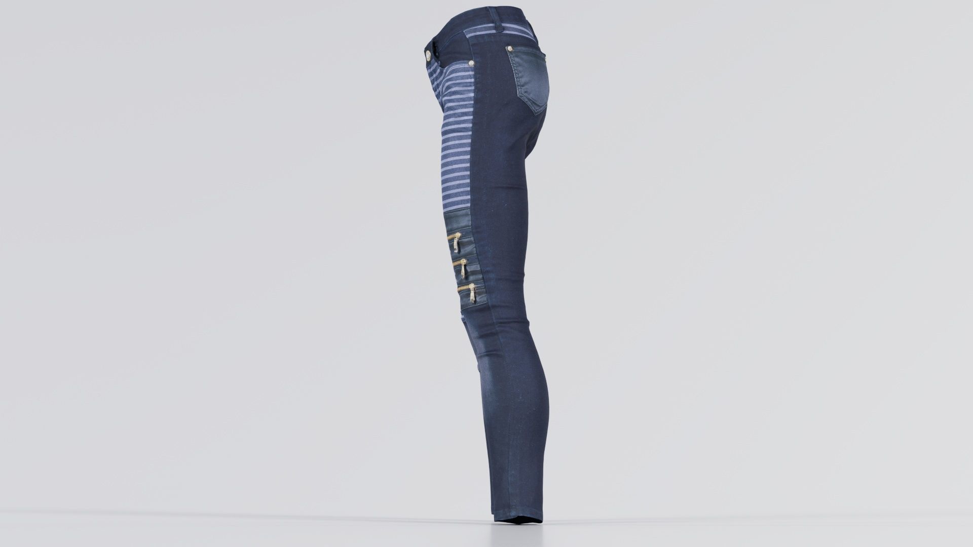 Black Pants Low-poly 3D model_5