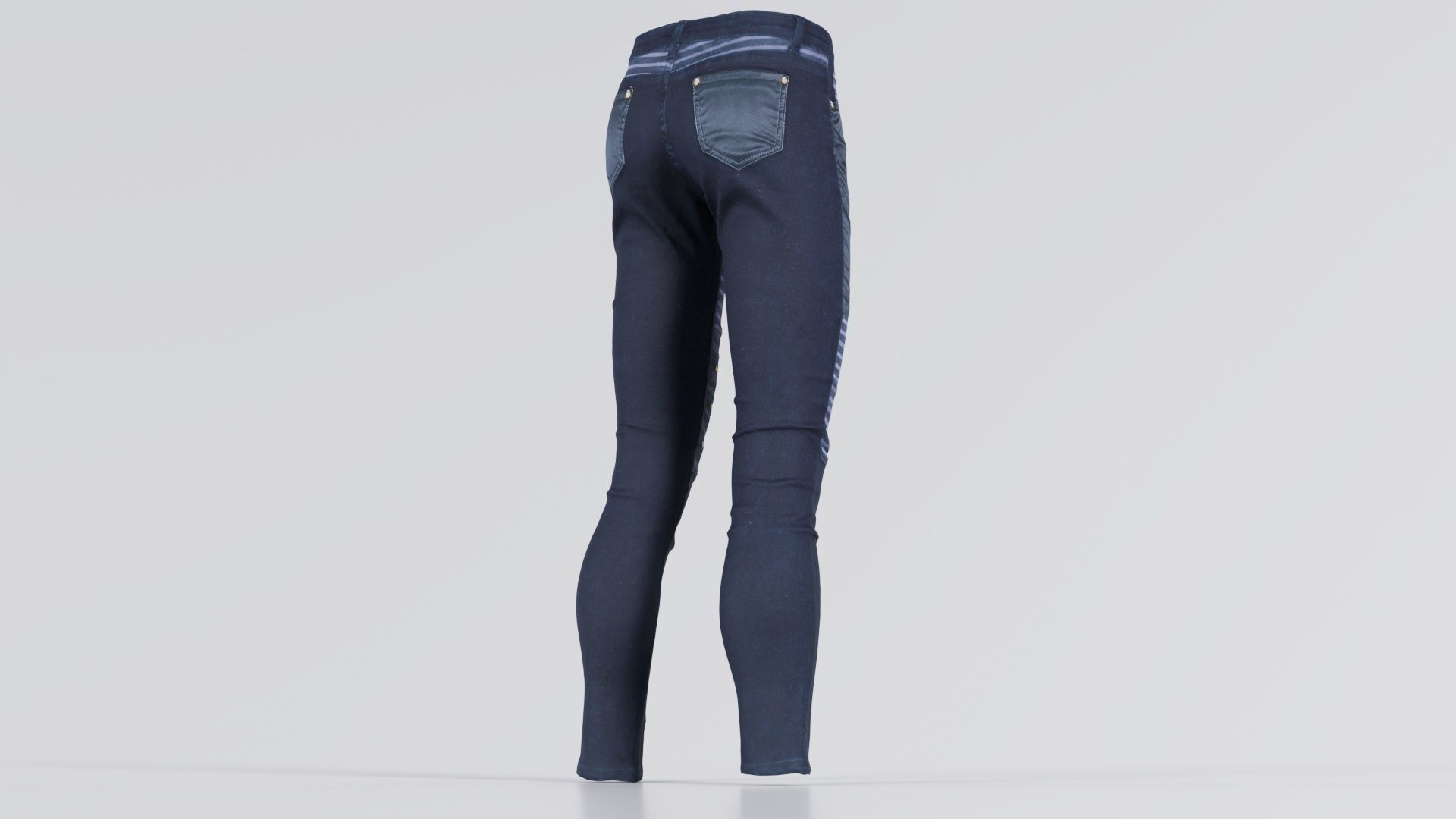Black Pants Low-poly 3D model_4