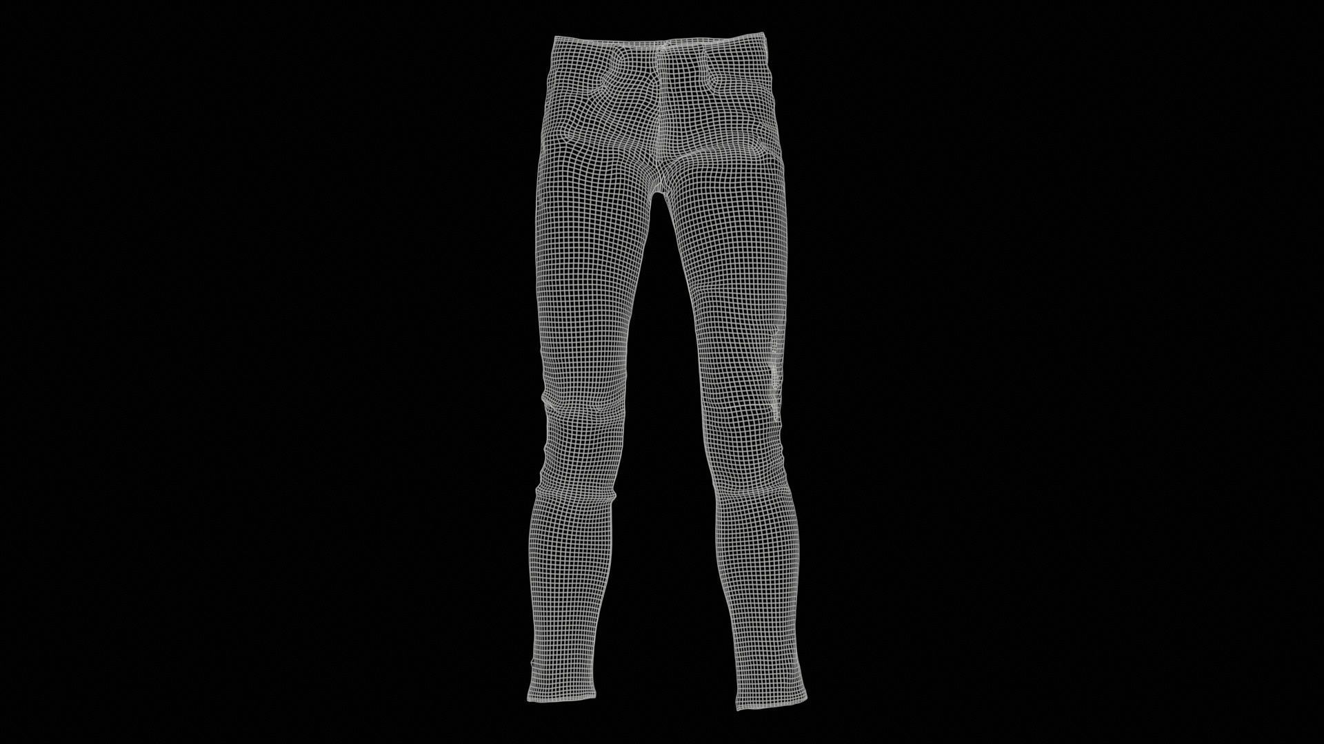 Black Pants Low-poly 3D model_11