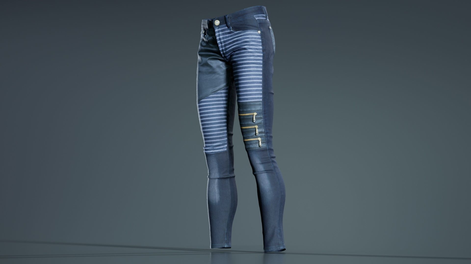 Black Pants Low-poly 3D model_6