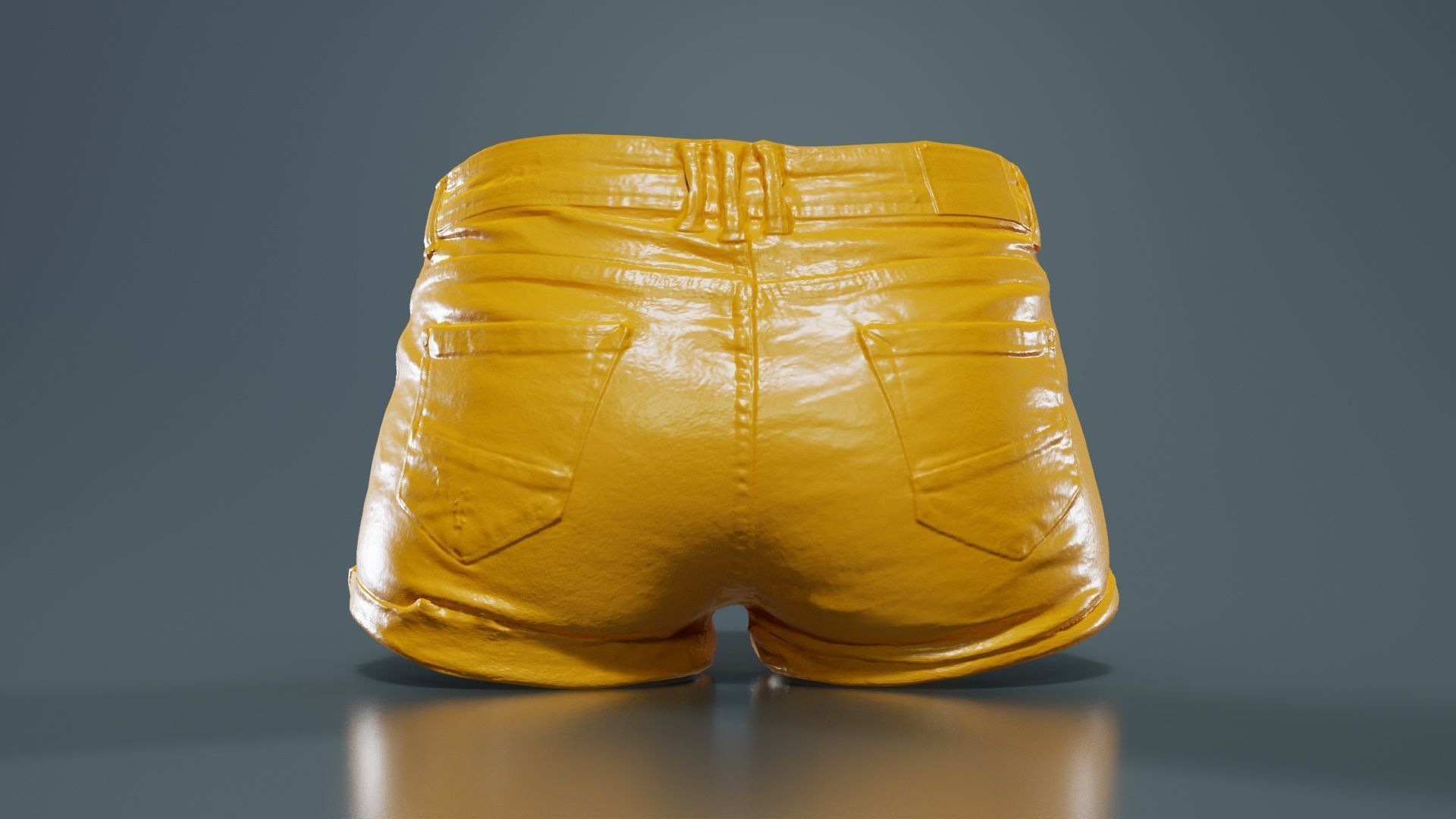 Blue Jeans Scratched Shorts Low-poly 3D model_13