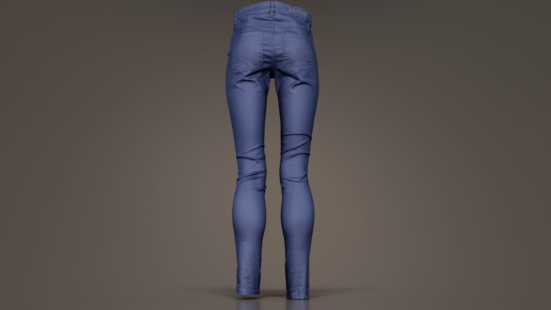 Blue Zipper Pants Trousers Low-poly 3D model_6