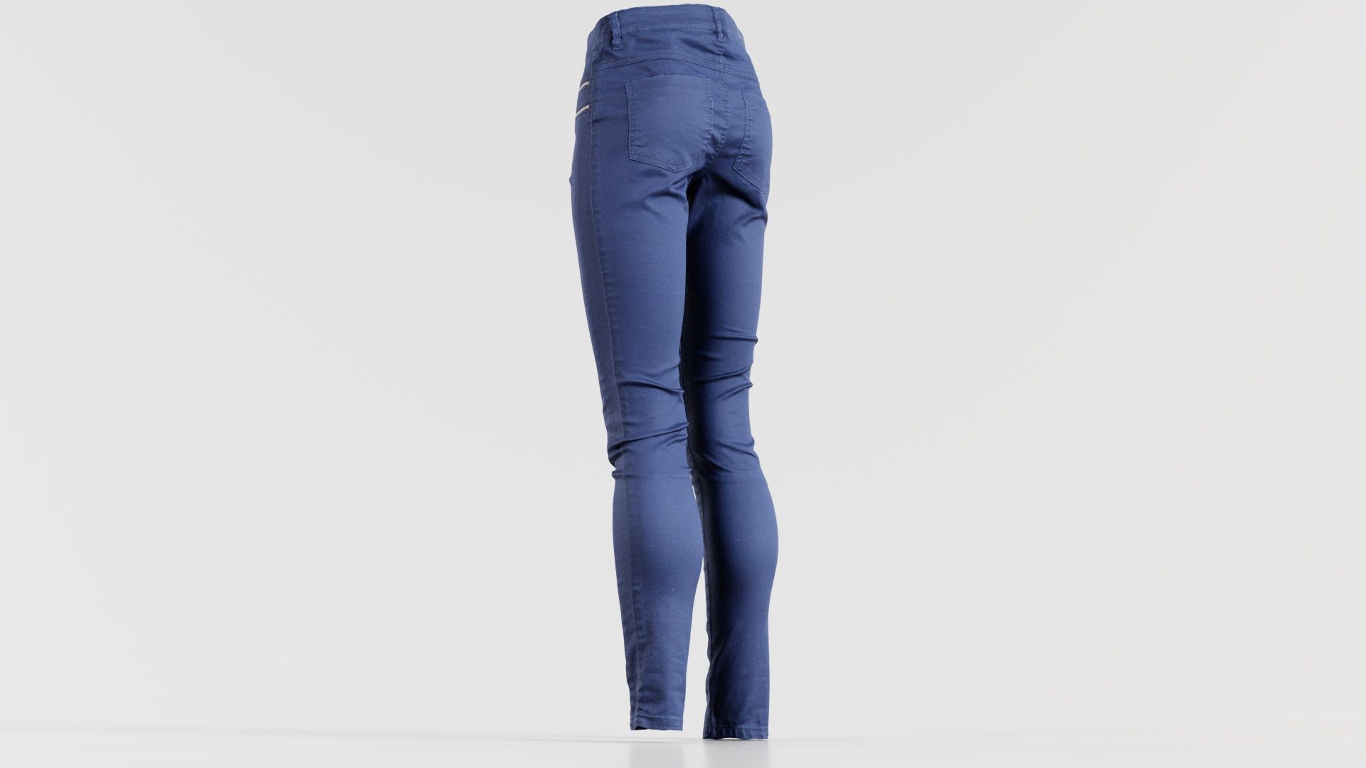 Blue Zipper Pants Trousers Low-poly 3D model_4